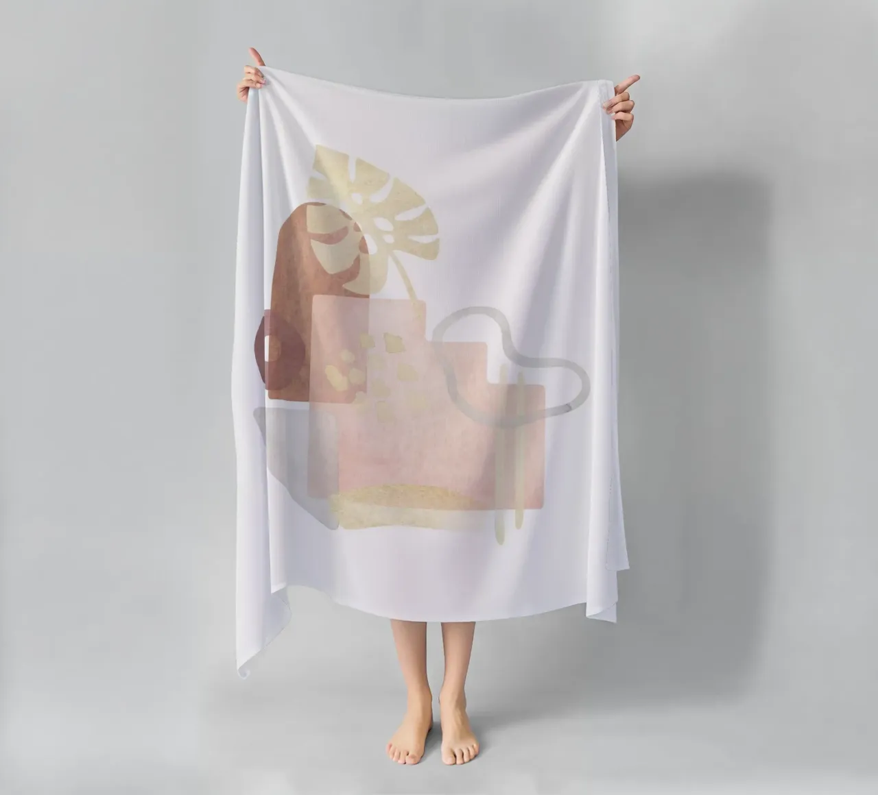 Monstera Abstract - Boho Style beach towel by Whole©