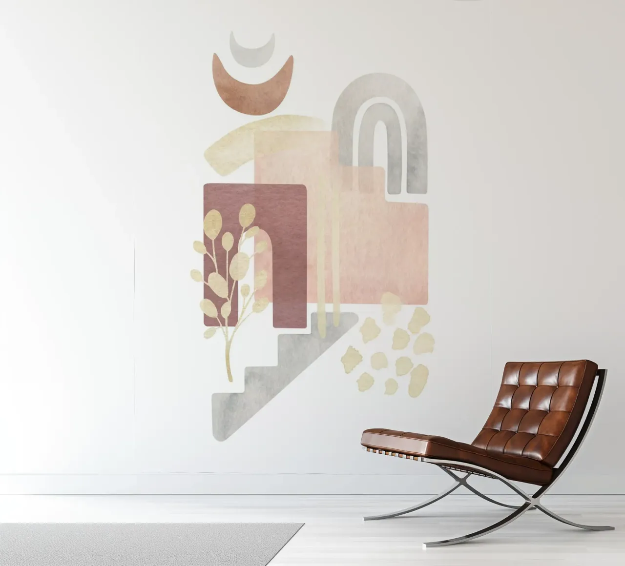 Abstract shapes - Boho art photo wallpaper by Whole©