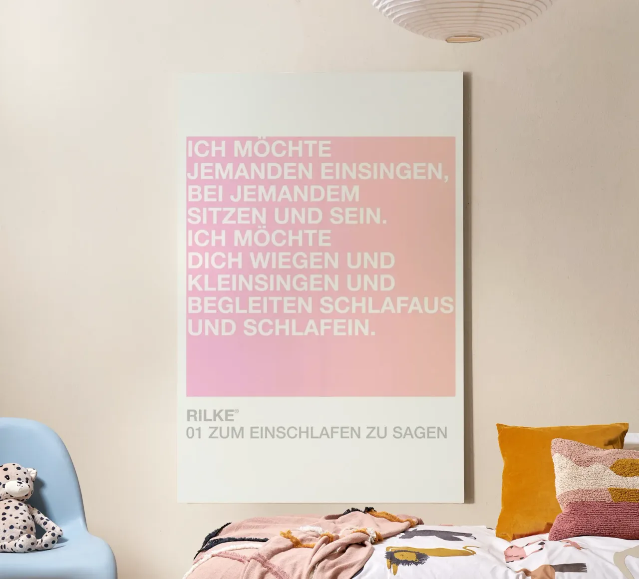 Zum Einschlafen Zu Sagen Light 01 tela con Cornice a cassetta da UN-TYPISCH
