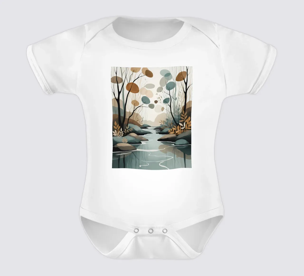 Serene Stream Kurzarm Babybody von Artistic-shop