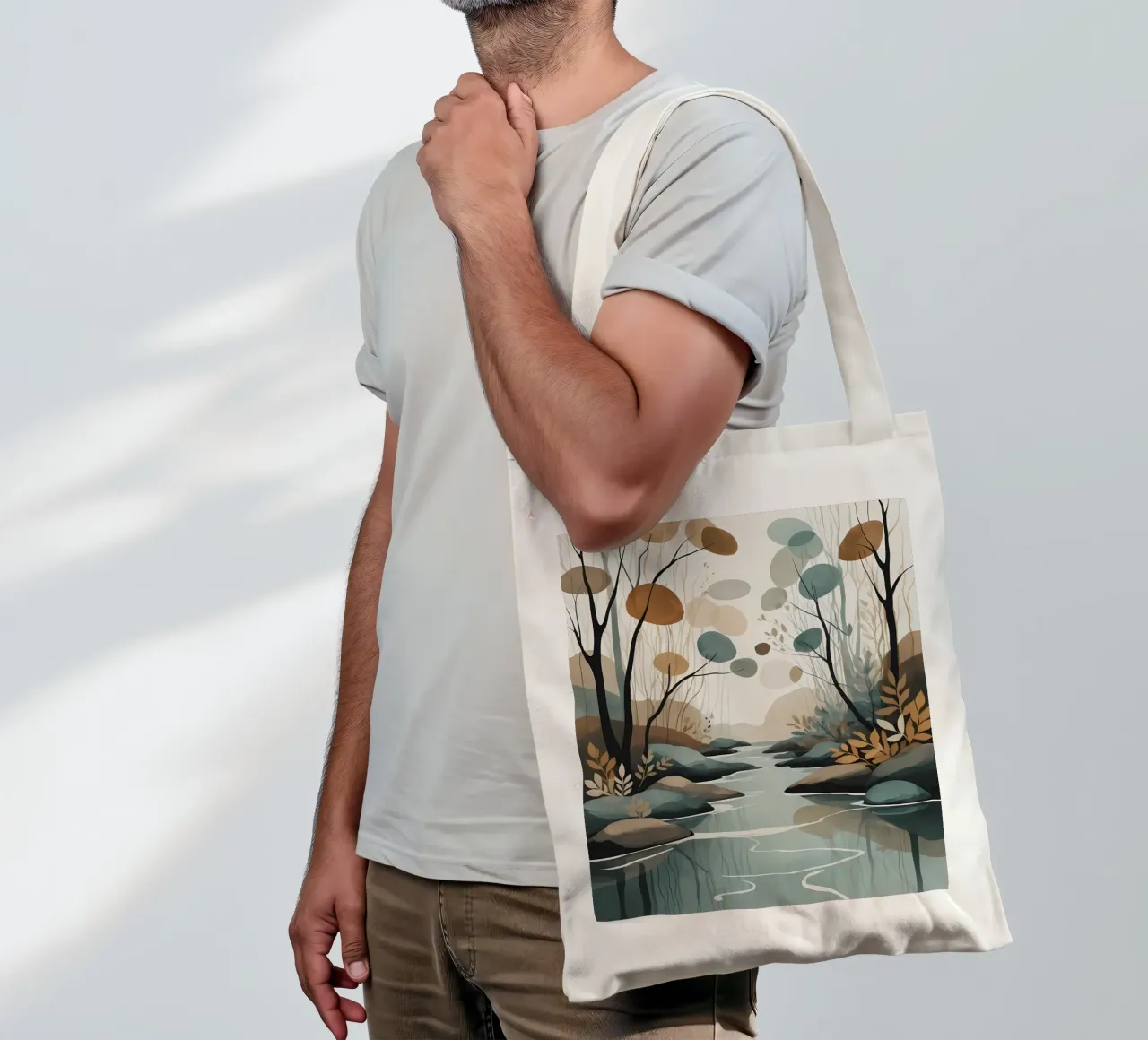 Serene Stream Jutebeutel von Artistic-shop