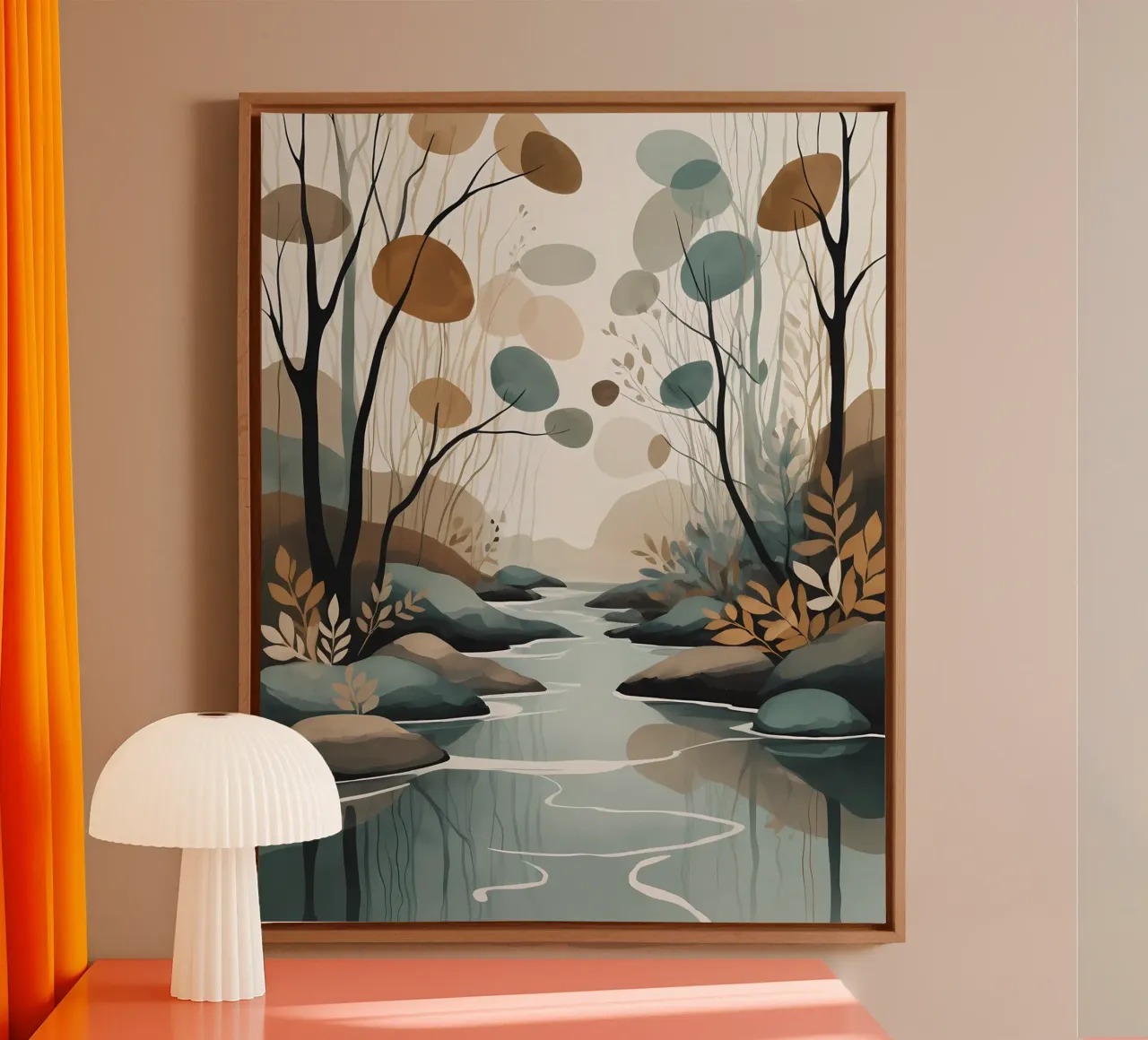 Serene Stream canvas with Floater frame by Artistic-shop
