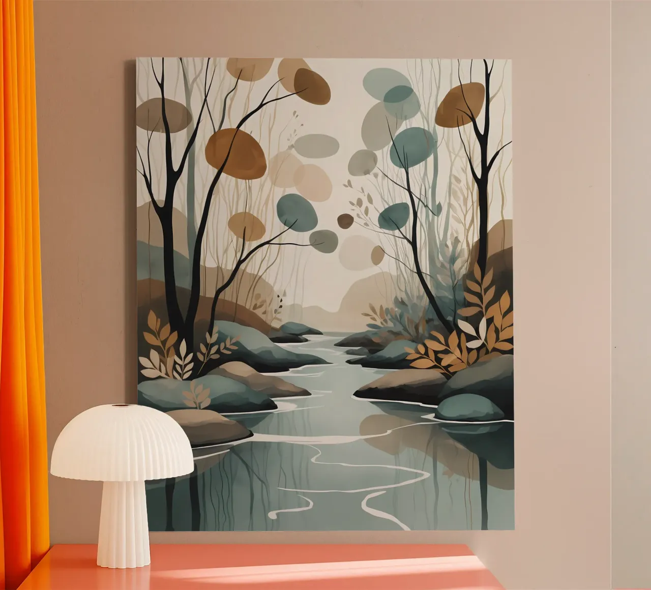 Serene Stream canvas with Floater frame by Artistic-shop