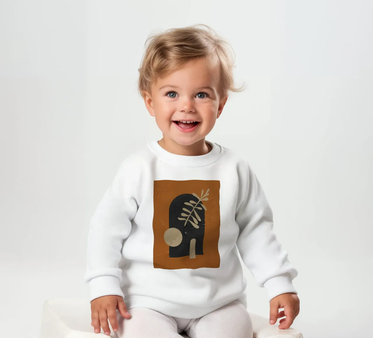 Aarde en structuur - Abstracte compositie baby sweatshirt van Whole©
