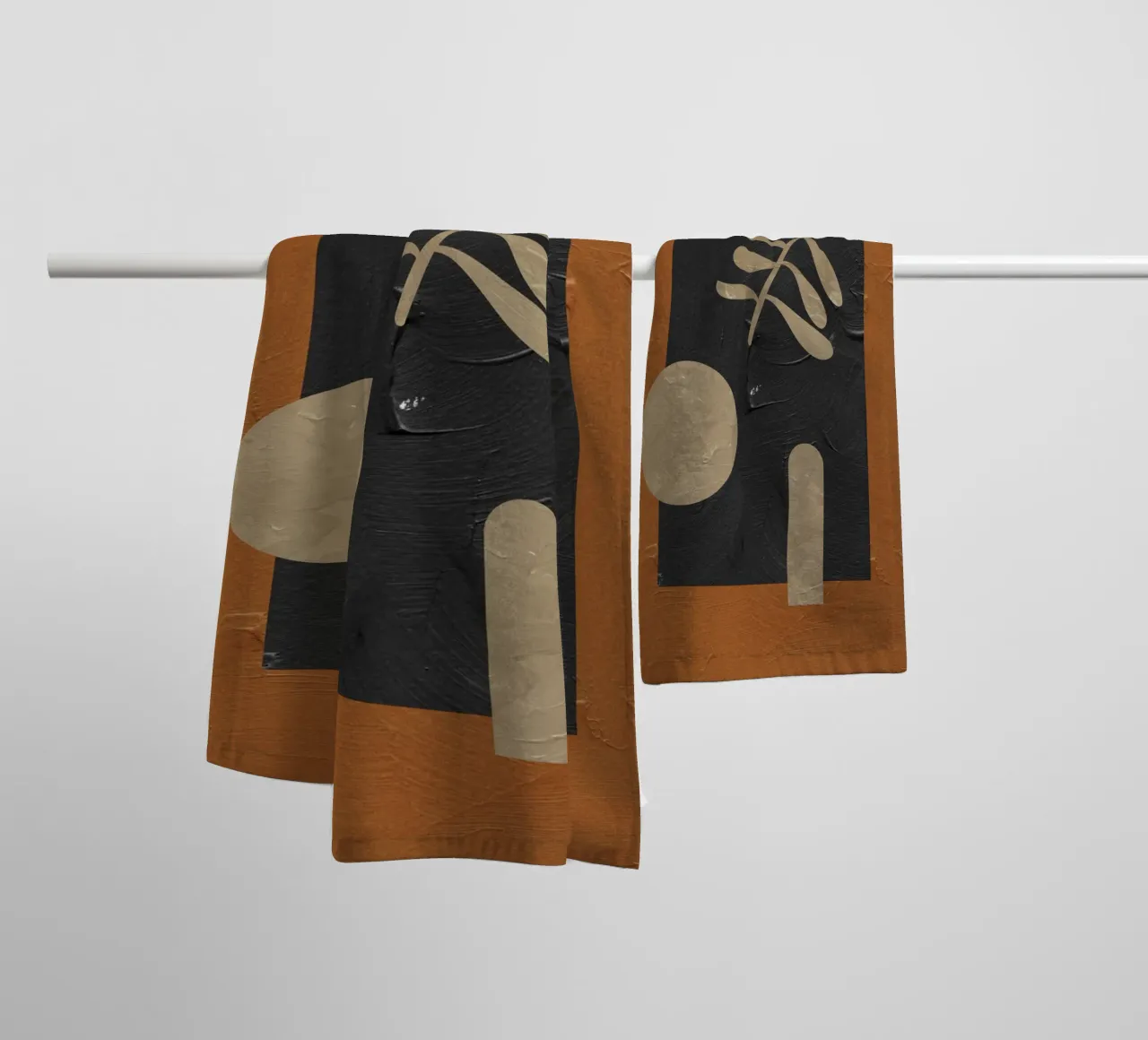 Aarde en structuur - Abstracte compositie badhanddoek van Whole©