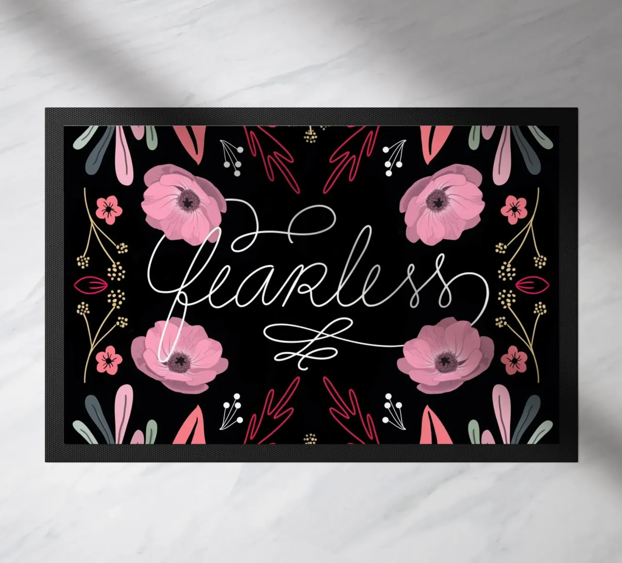 Fearless Quote Mirrored Flowers zerbino da anisillustration