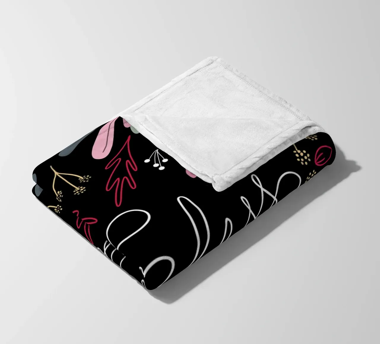 Fearless Quote Mirrored Flowers coperta in pile da anisillustration
