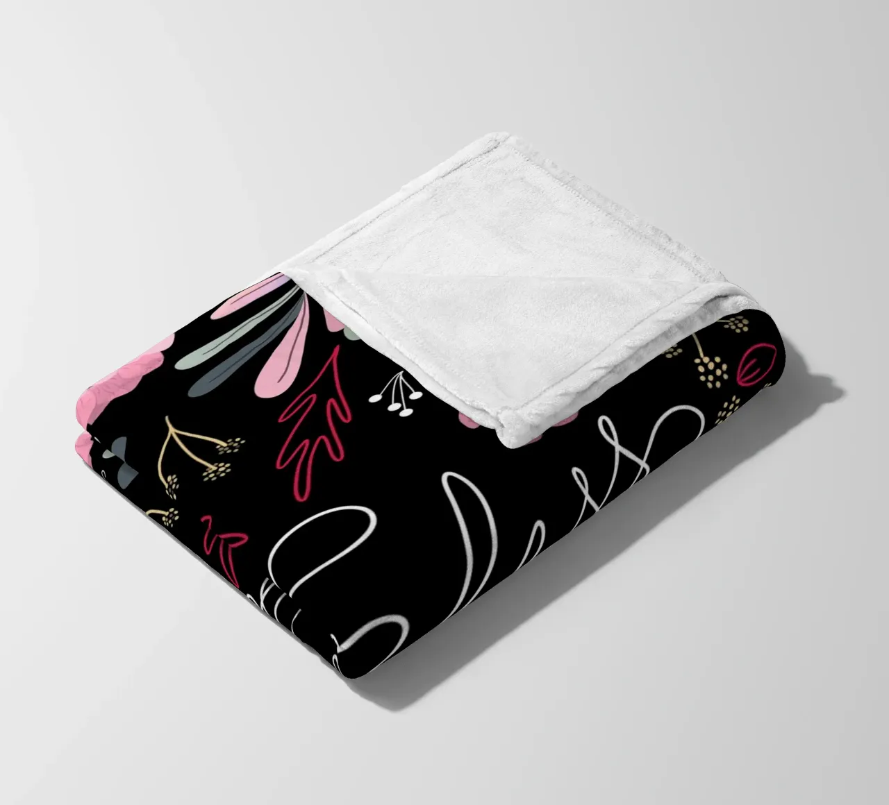 Fearless Quote Mirrored Flowers coperta in pile da anisillustration