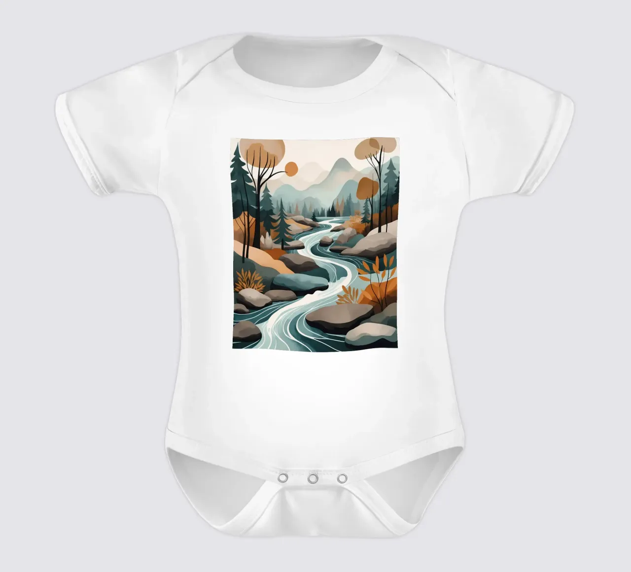 Serene River Flow Kurzarm Babybody von Artistic-shop