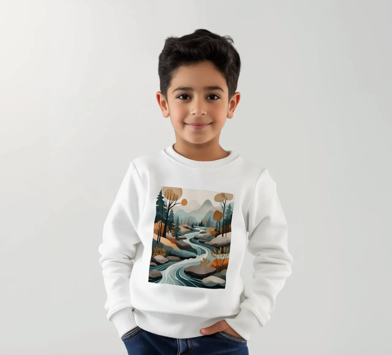 Flusso fluviale sereno felpa bambino da Artistic-shop
