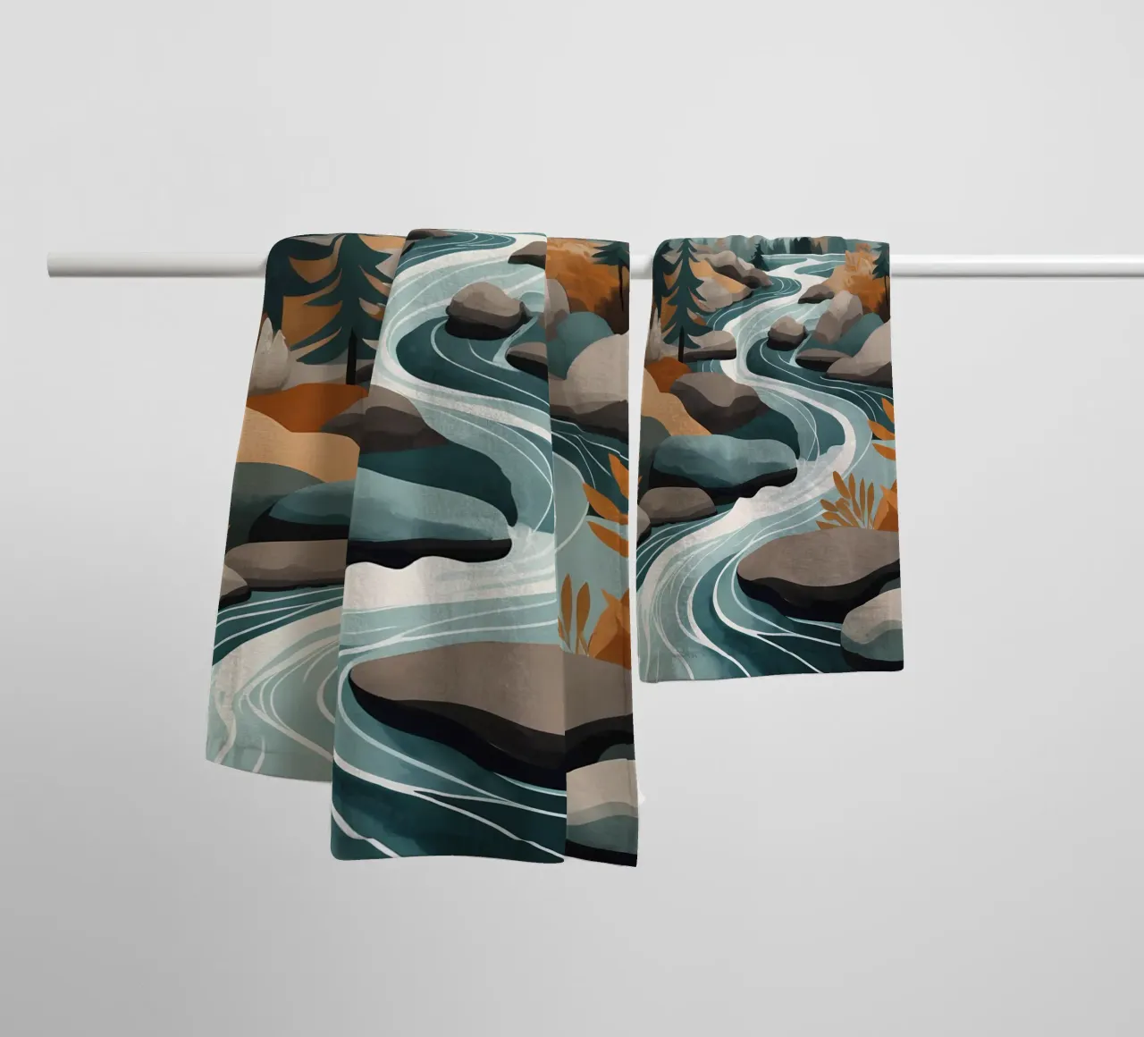 Serene River Flow towel by Artistic-shop