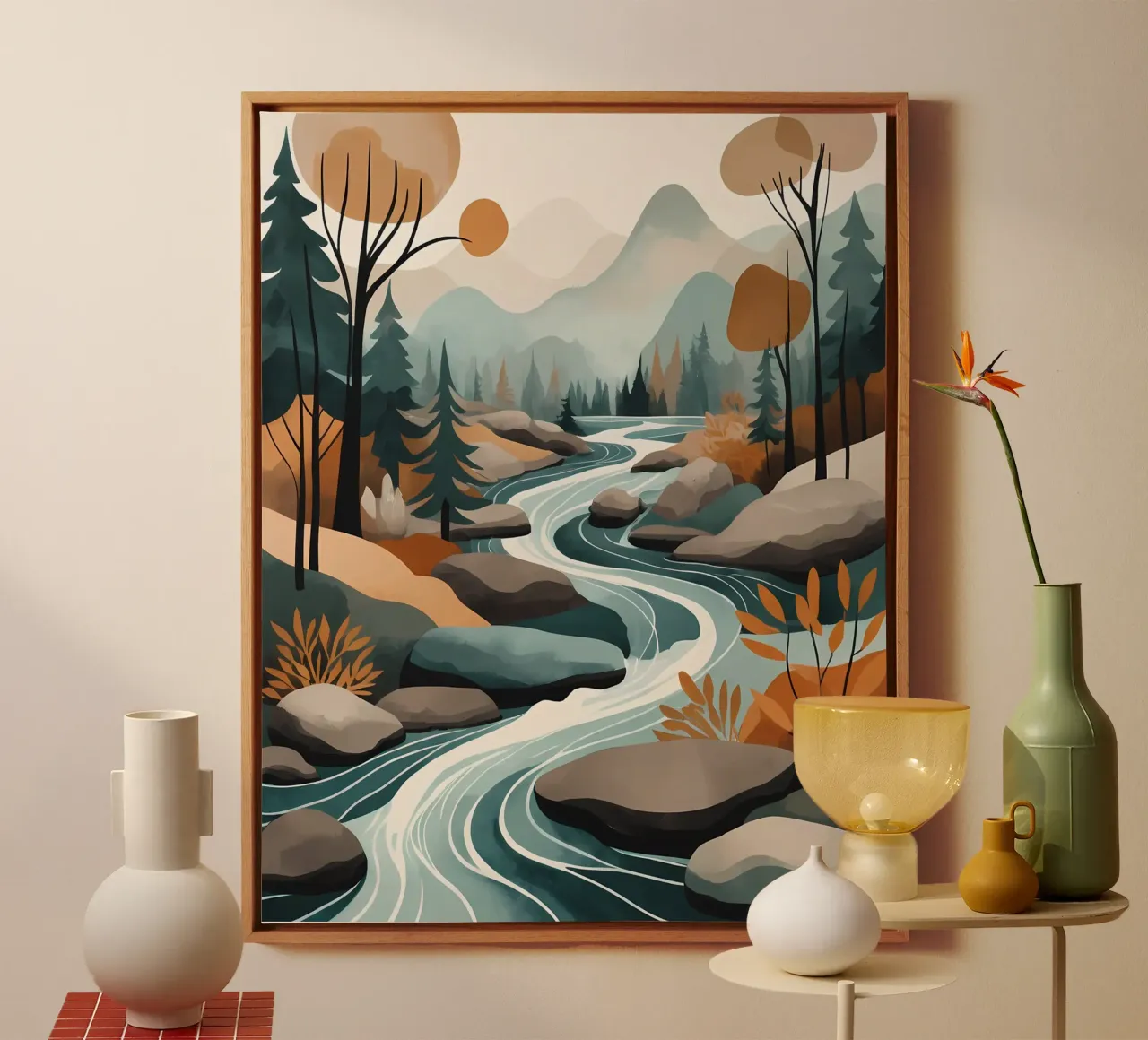 Serene River Flow canvas by Artistic-shop
