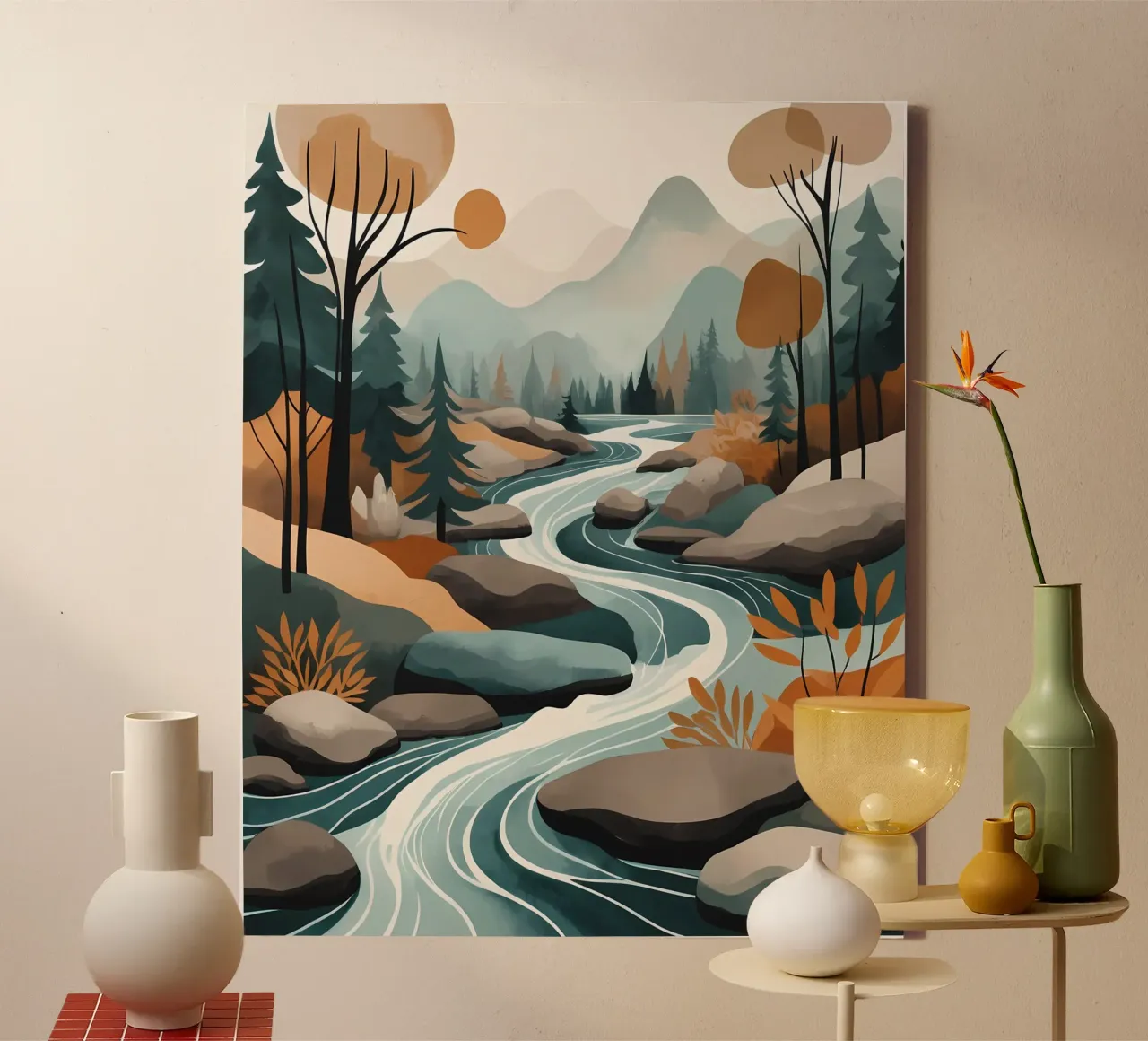 Serene River Flow canvas by Artistic-shop