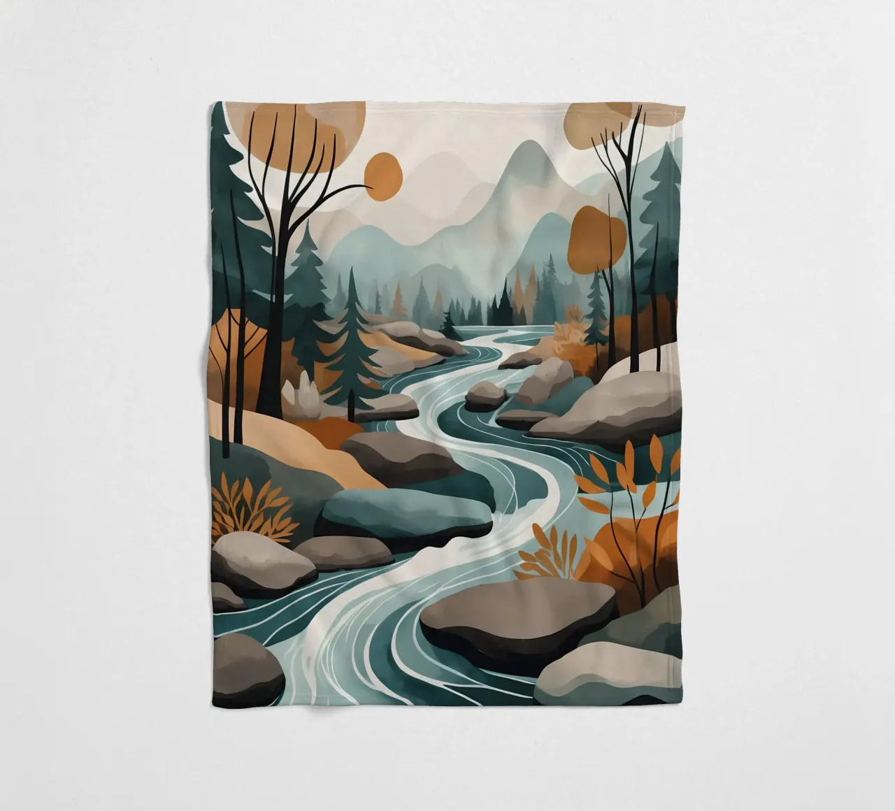 Flusso fluviale sereno coperta in pile da Artistic-shop
