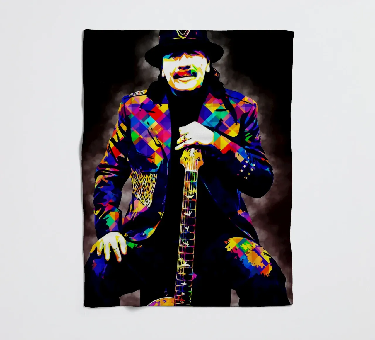 Art of Santana fleece blanket by neonartroom