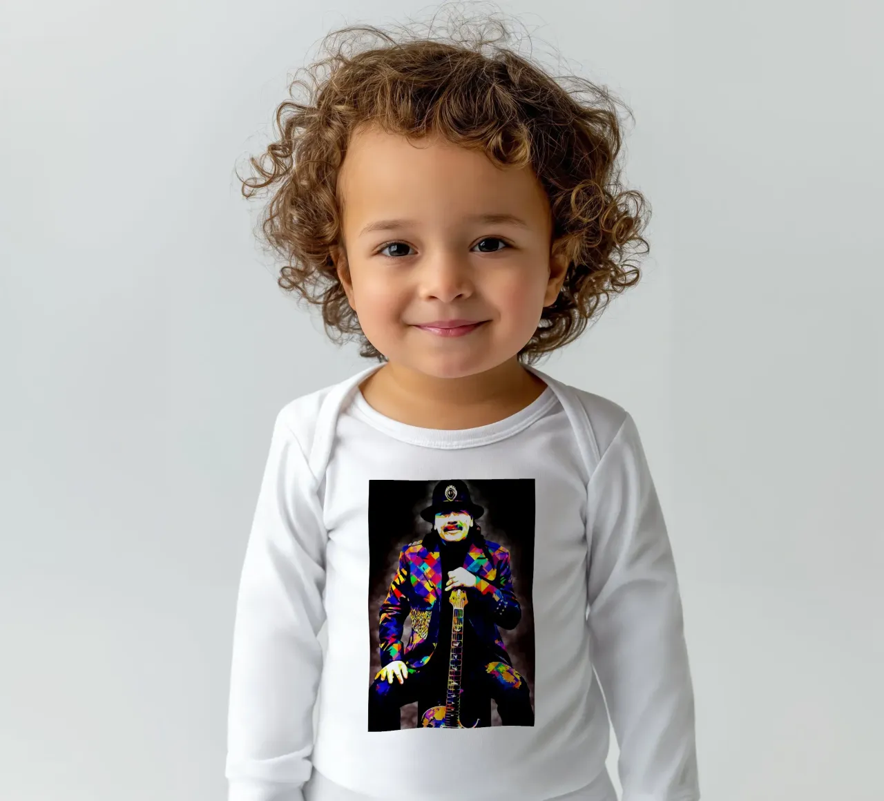 Art of Santana long-sleeve baby romper by neonartroom