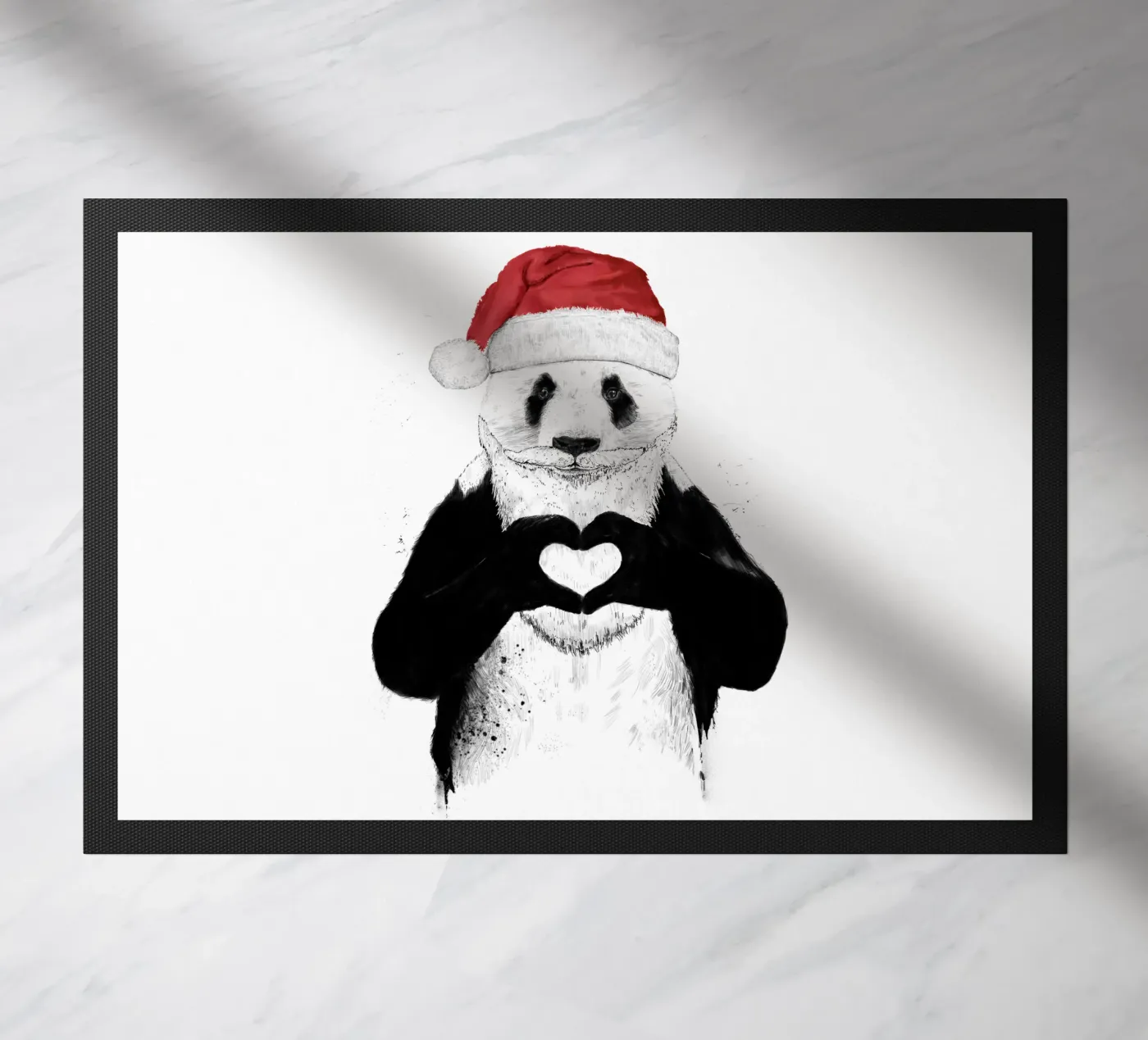Santa Panda doormat by Balazs Solti