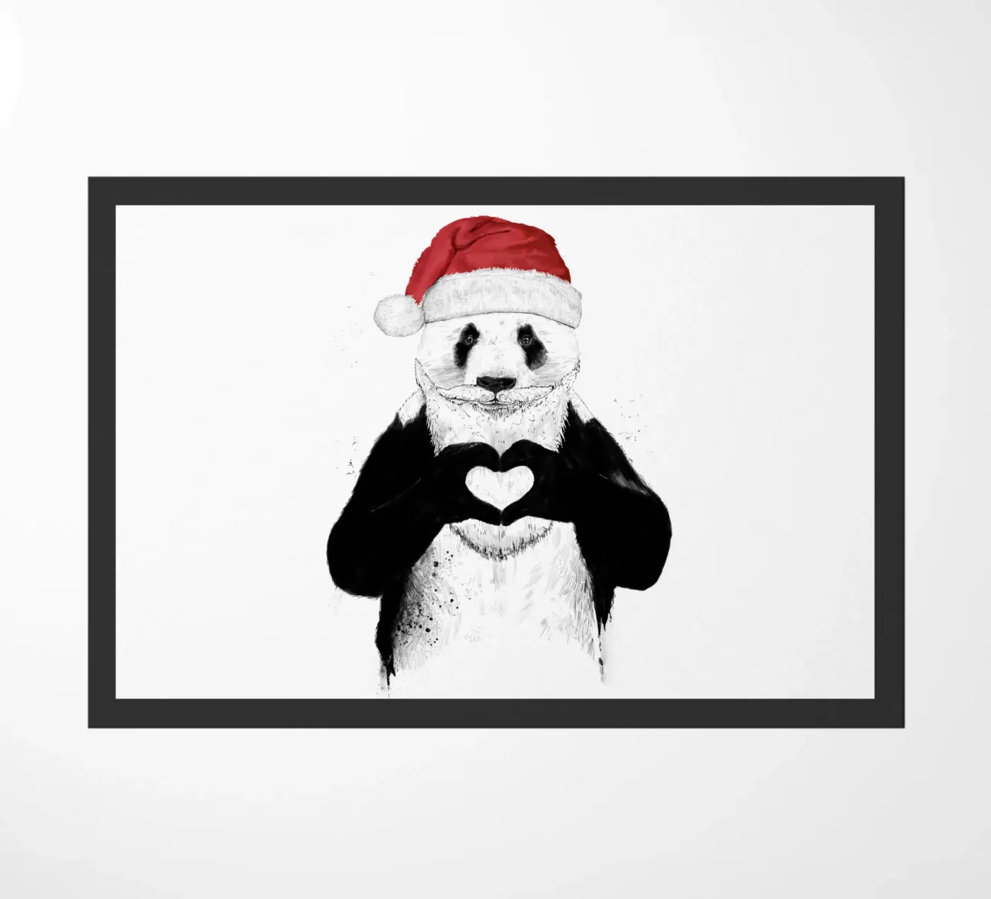 Santa Panda doormat by Balazs Solti
