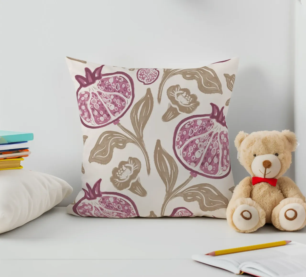 Pomegranates Pattern cuscino da anisillustration