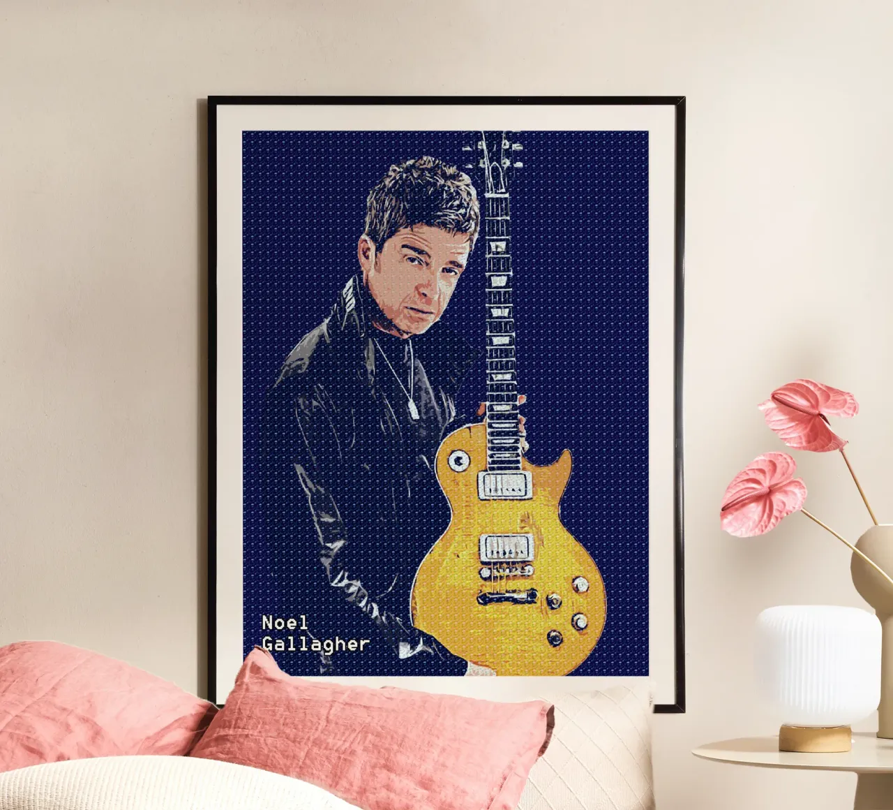 Arte di Noel Gallagher poster con telaio in alluminio da neonartroom