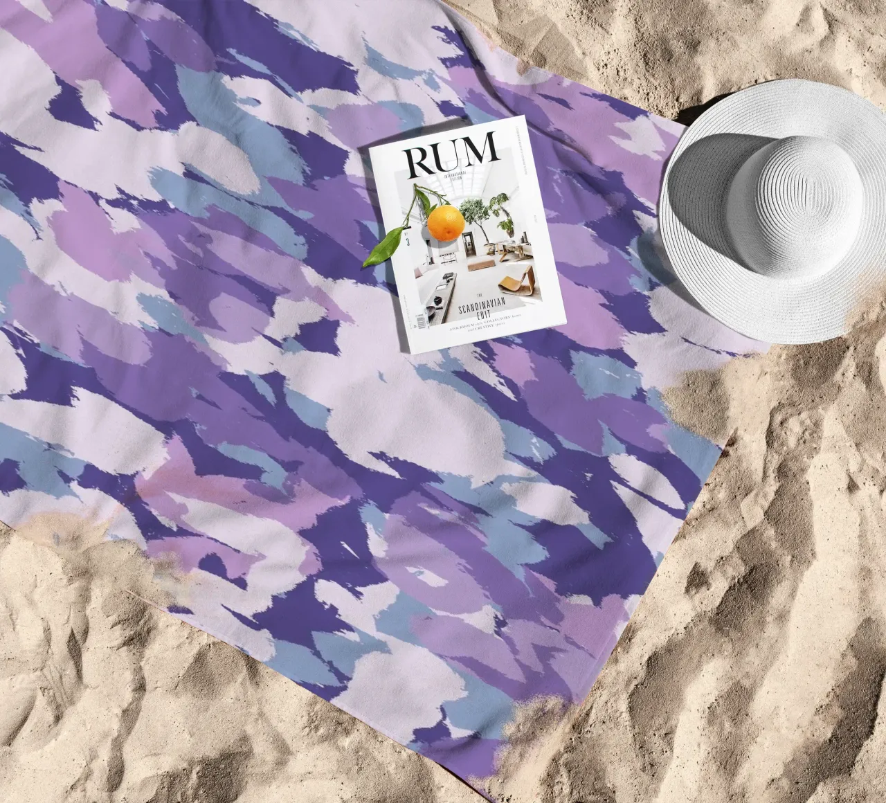 Purple Confetti Pattern telo mare da anisillustration