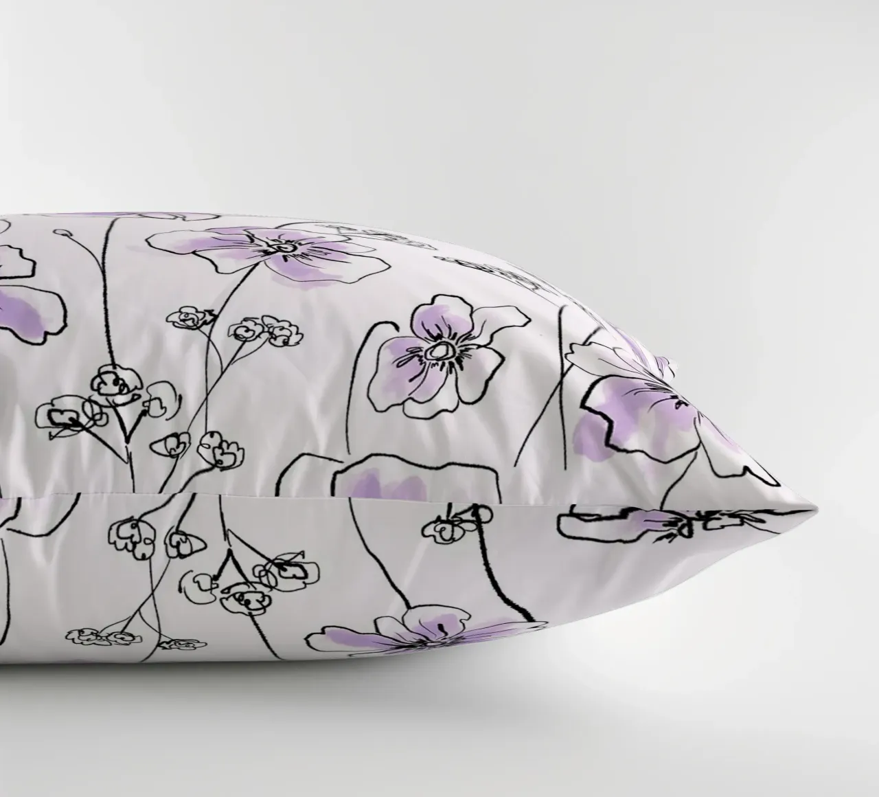 Purple Wild Roses Pattern cuscino da anisillustration