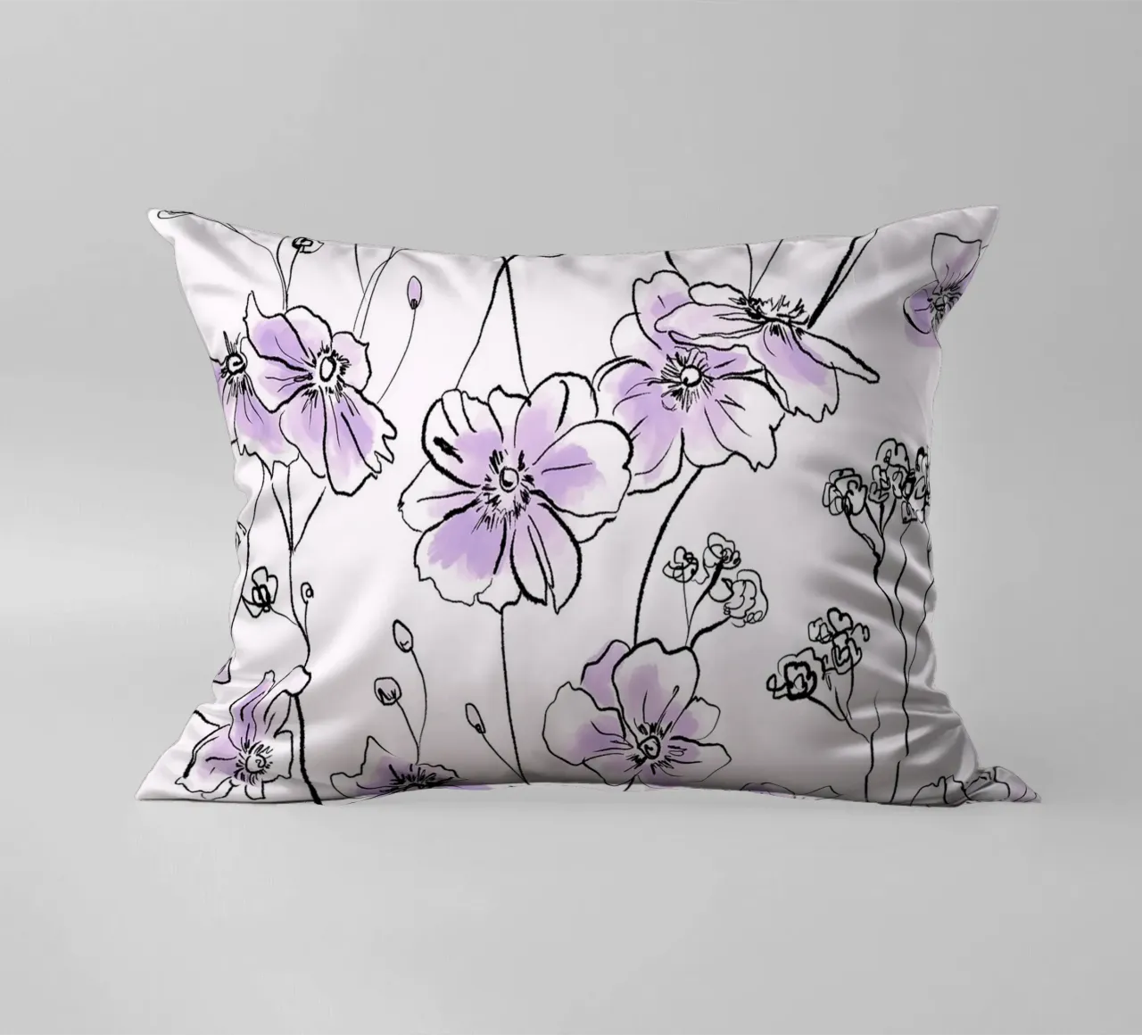 Purple Wild Roses Pattern cuscino da anisillustration