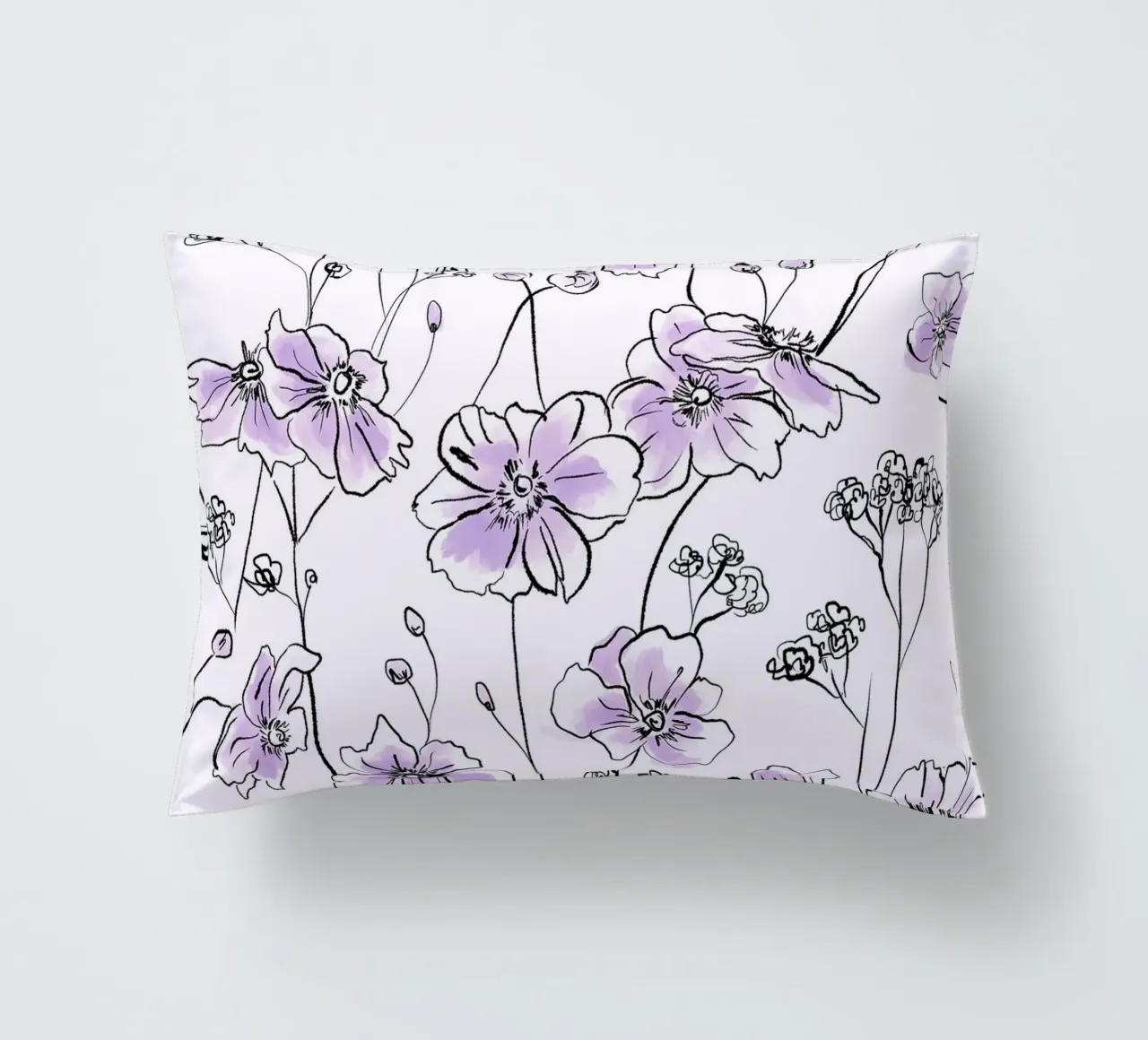 Purple Wild Roses Pattern cuscino da anisillustration