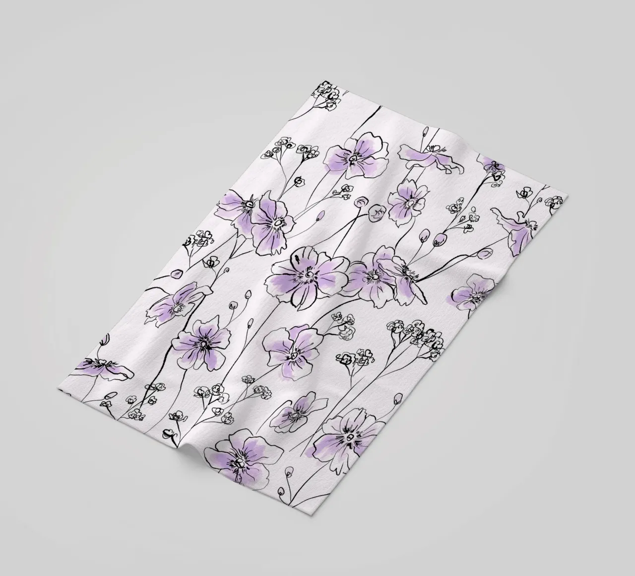 Purple Wild Roses Pattern telo mare da anisillustration