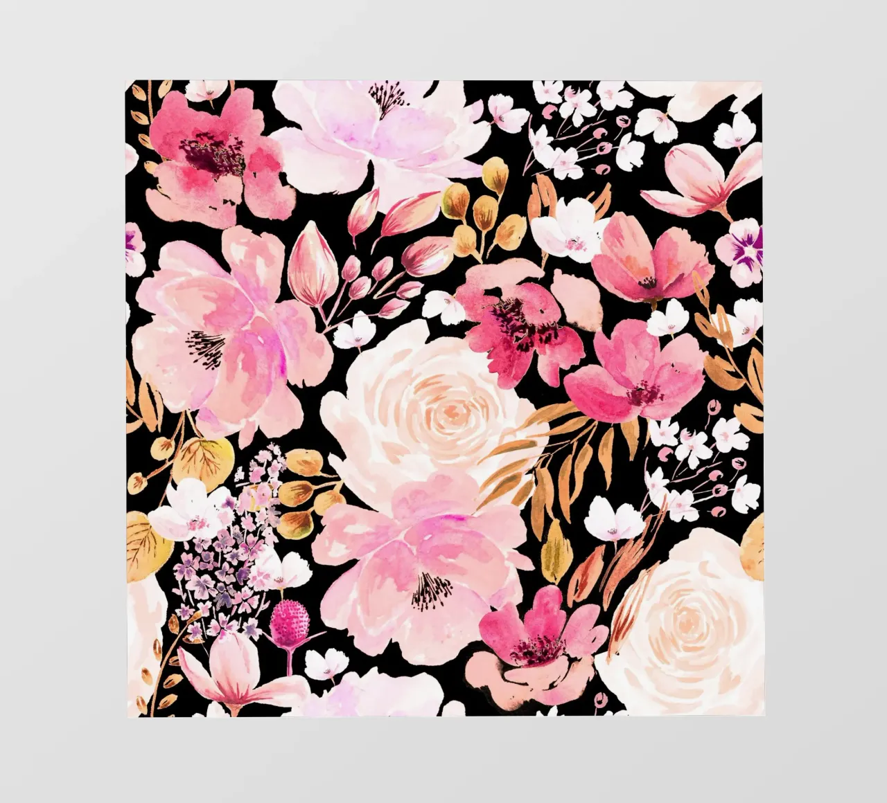 Floral Chaos Pattern Pink and Black pellicola backlit da anisillustration