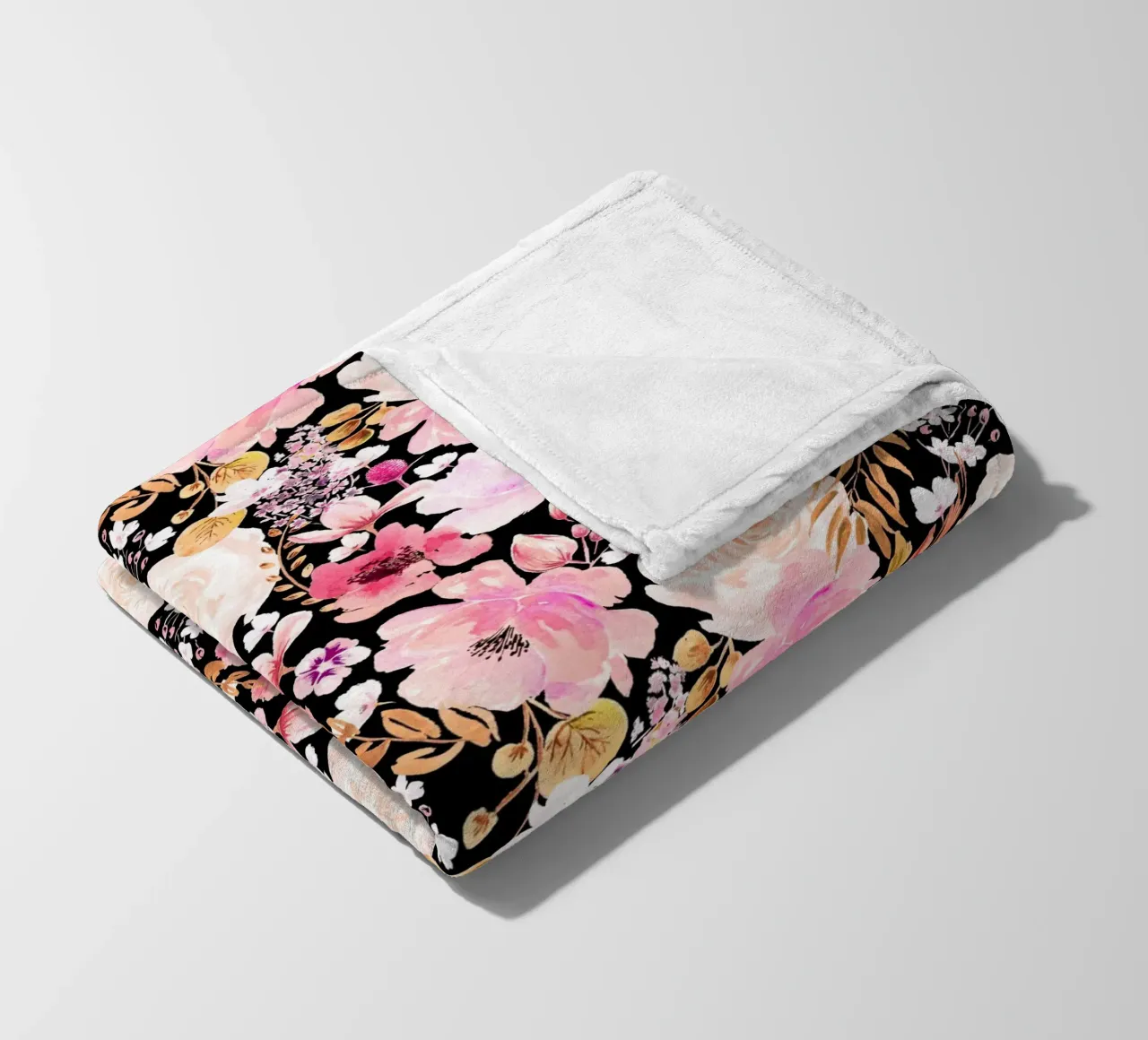 Floral Chaos Pattern Pink and Black coperta in pile da anisillustration