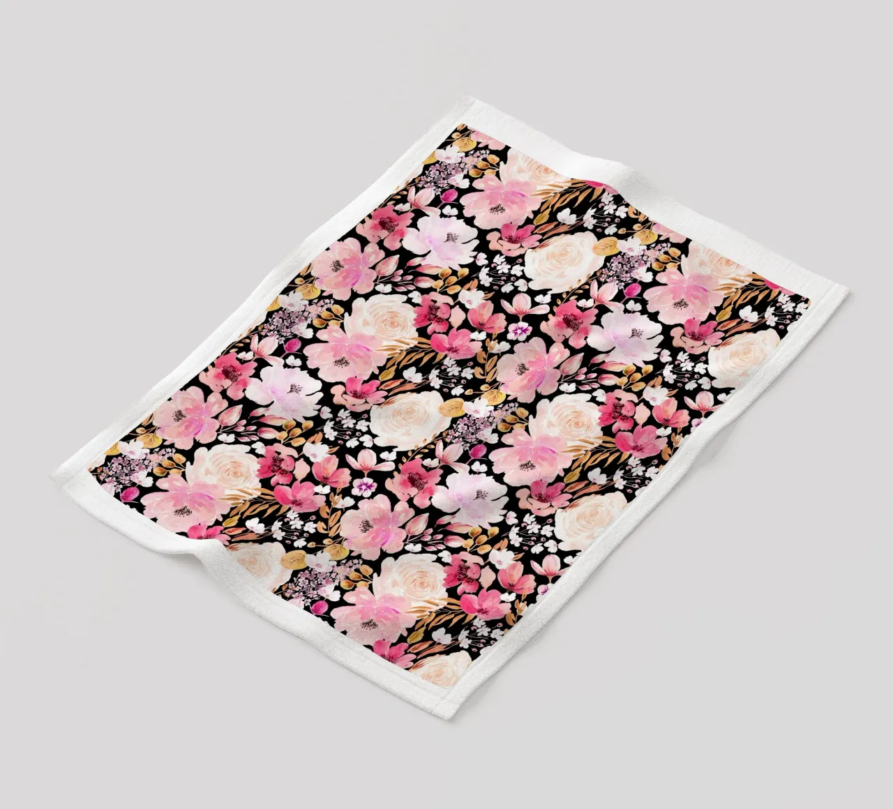 Floral Chaos Pattern Pink and Black coperta in pile da anisillustration