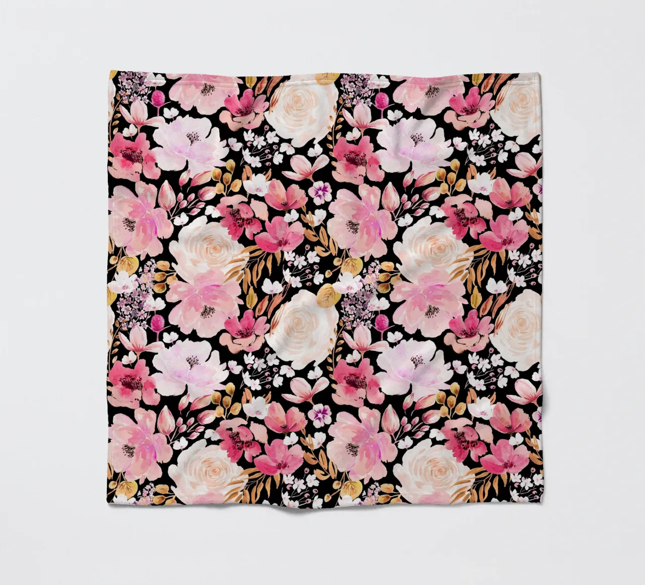 Floral Chaos Pattern Pink and Black coperta in pile da anisillustration