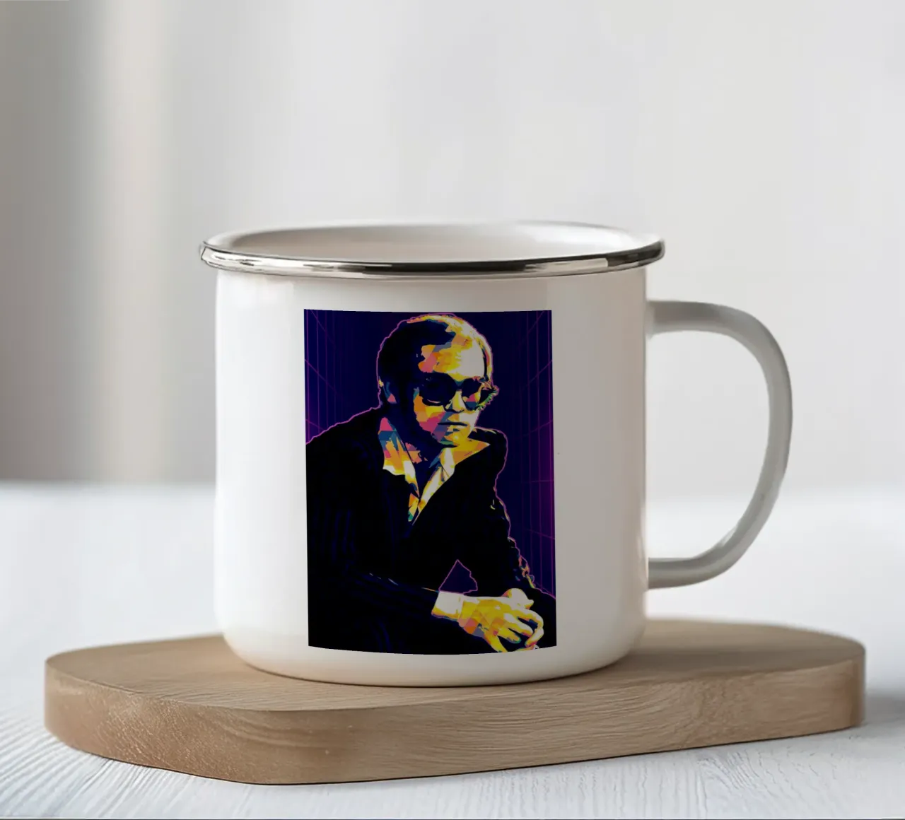 Arte di Elton John tazza in smalto da neonartroom