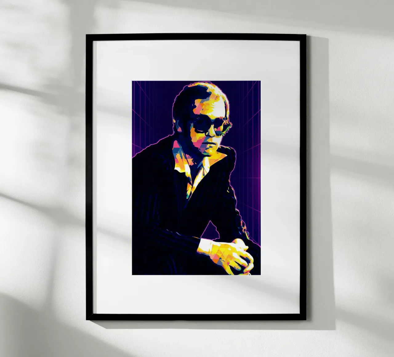 Arte di Elton John poster con telaio in legno da neonartroom