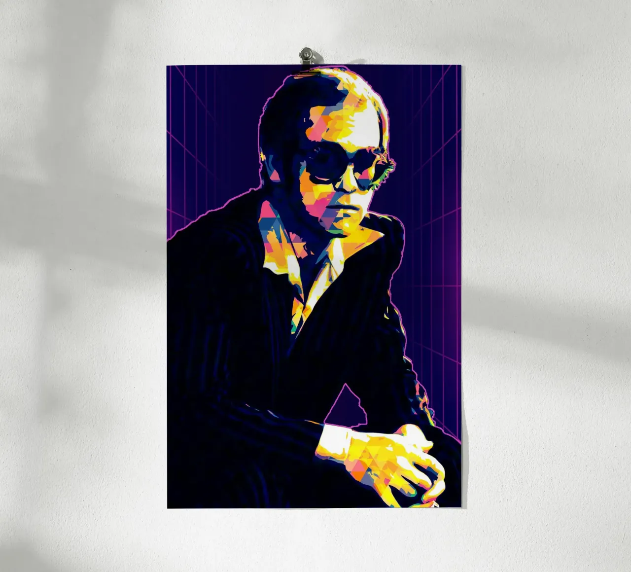 Arte di Elton John poster con telaio in legno da neonartroom
