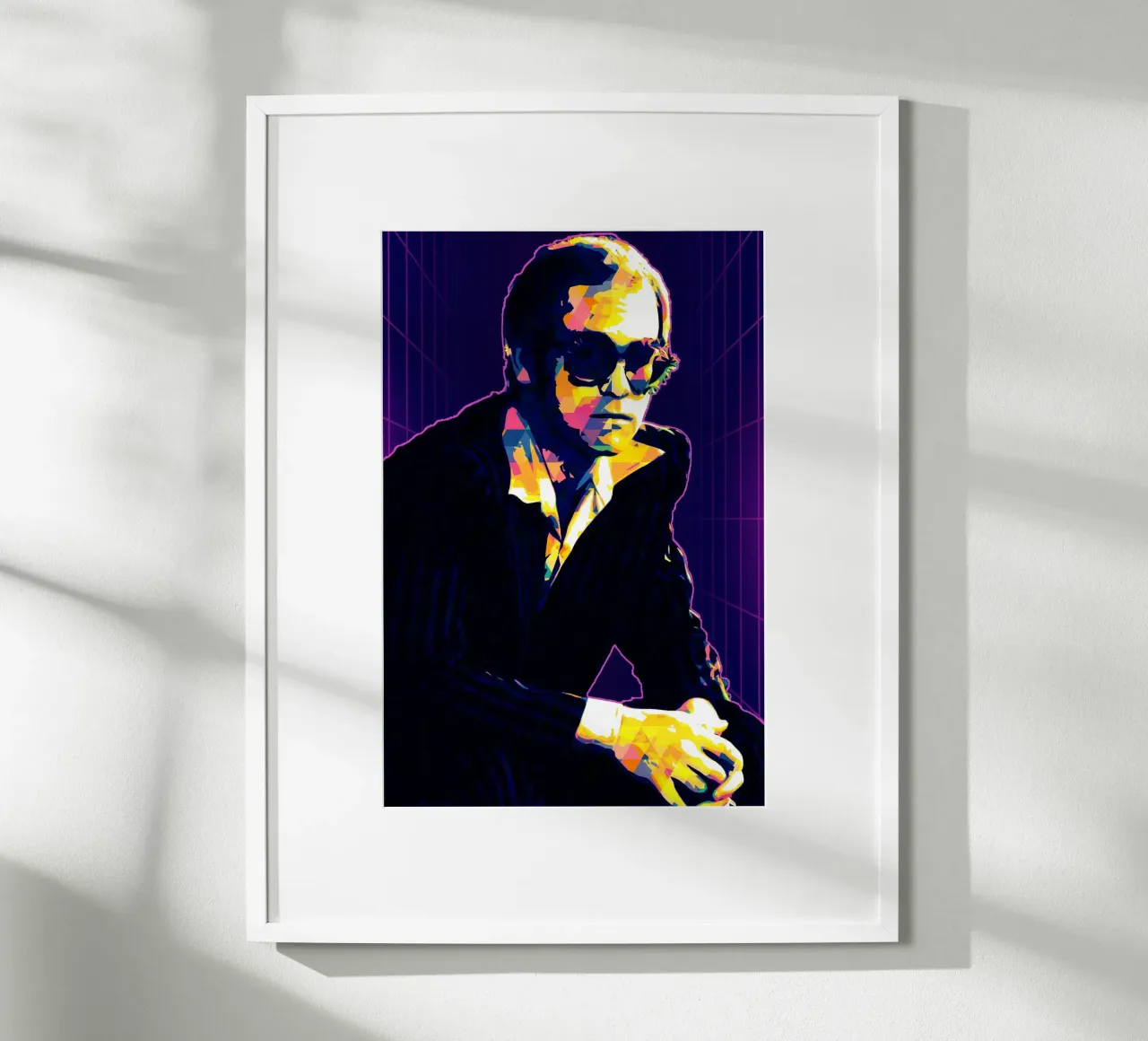 Arte di Elton John poster con telaio in legno da neonartroom
