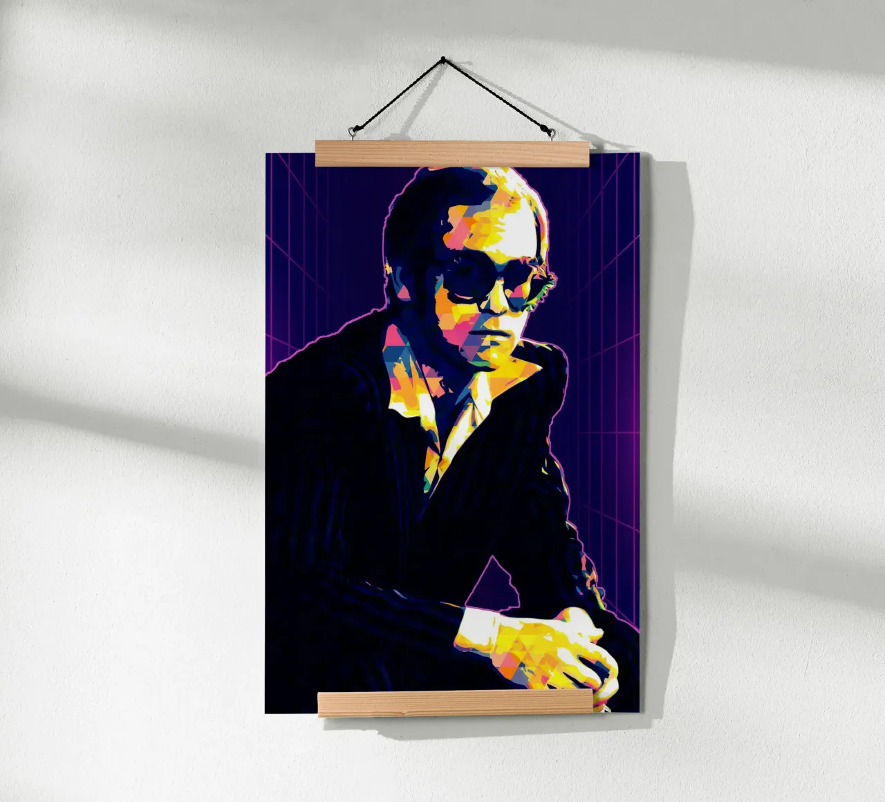 Arte di Elton John poster con telaio in legno da neonartroom