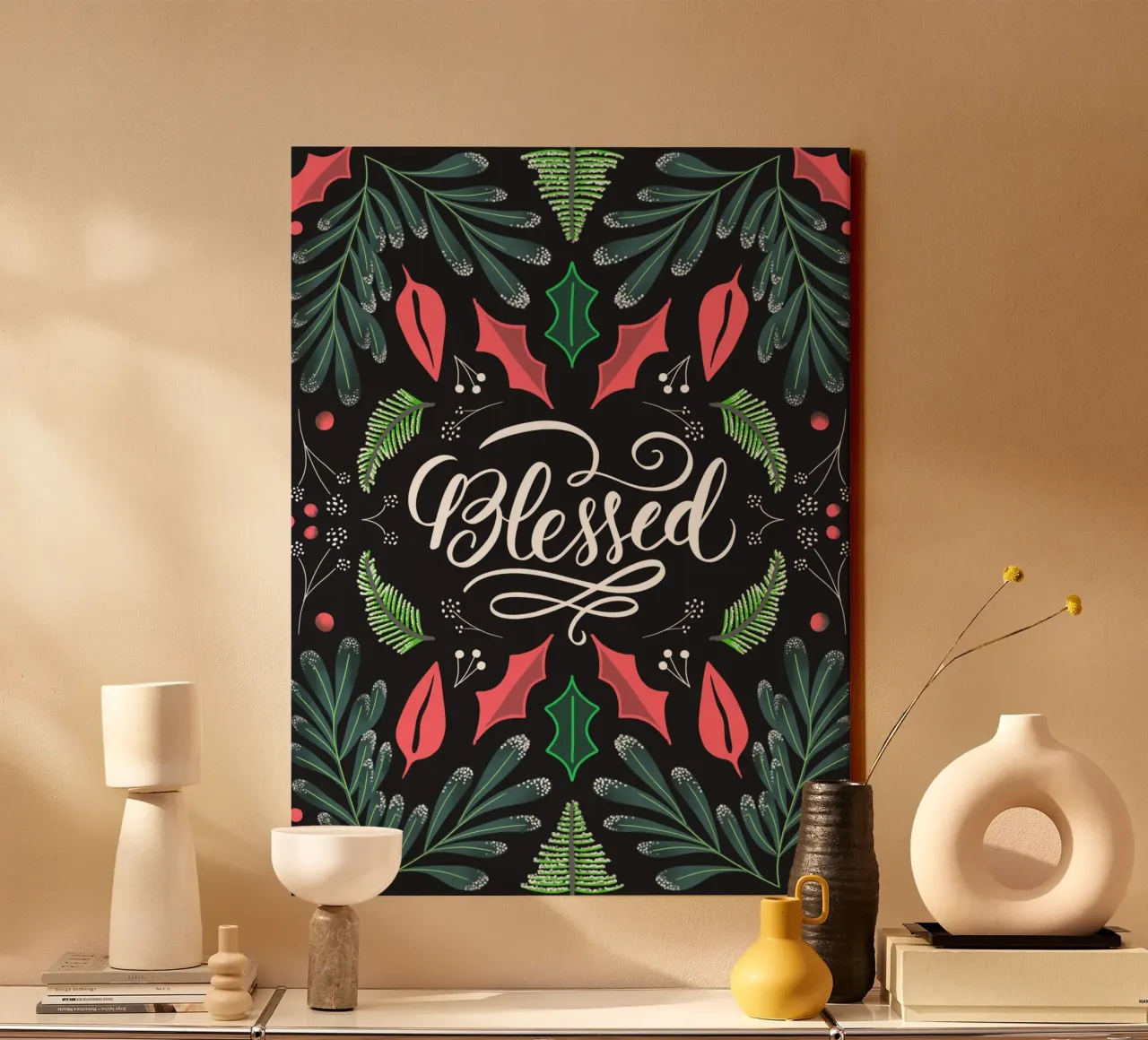 Blessed Christmas Dark Art tela con Cornice a cassetta da anisillustration