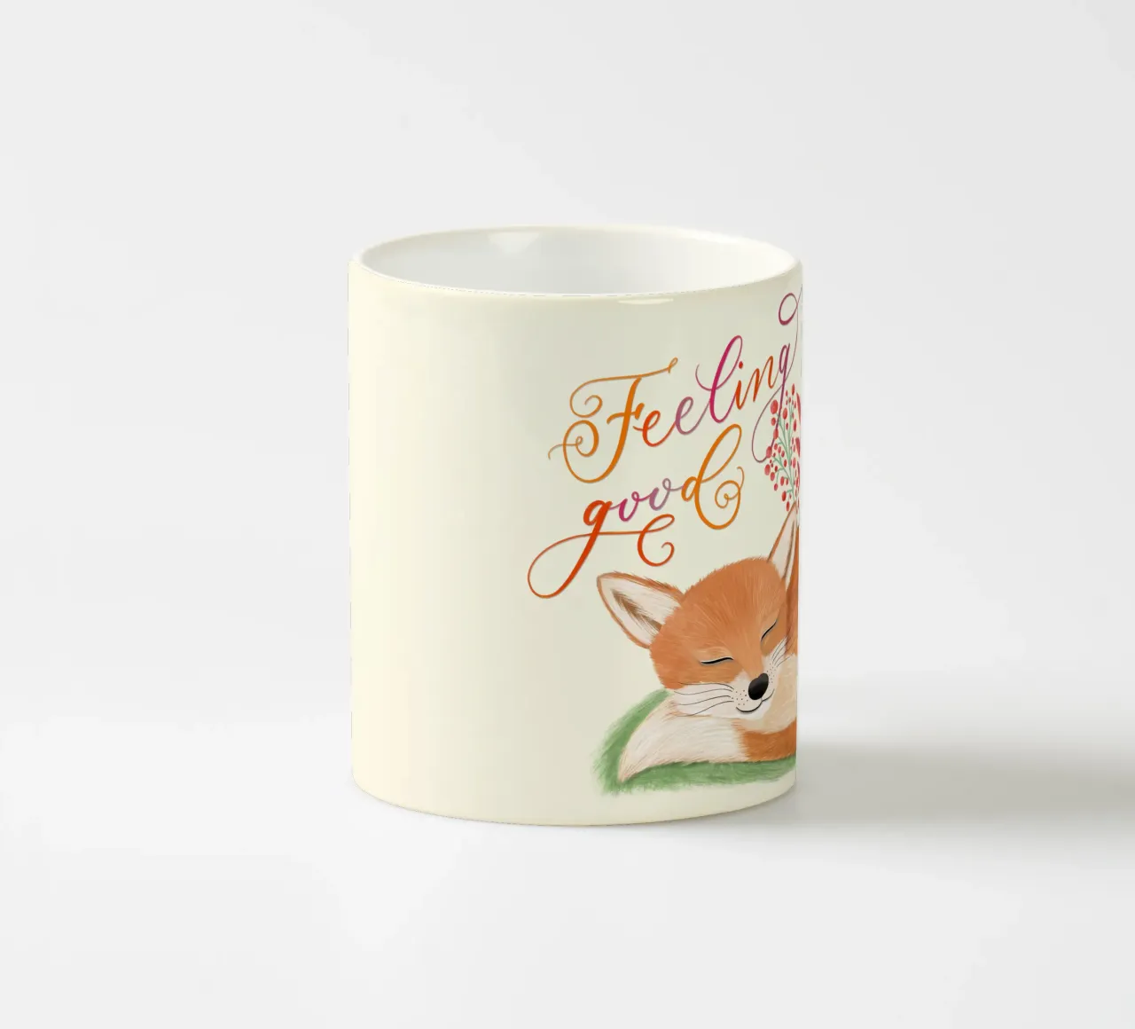Fuchs: sentirsi bene. Umore autunnale e sogni d'oro tazza in ceramica da CalliLetters