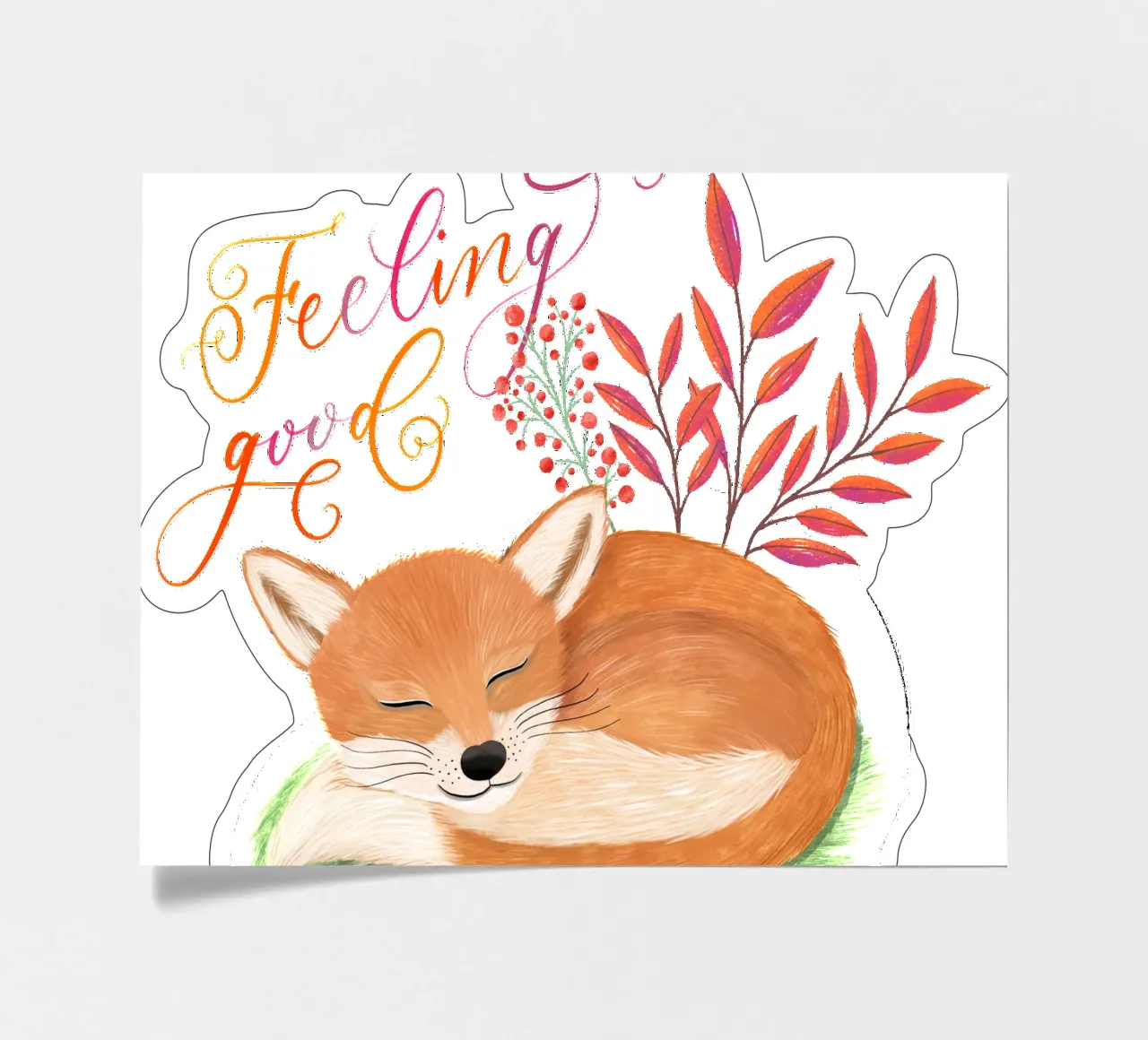 Fuchs: sentirsi bene. Umore autunnale e sogni d'oro foglio adesivo da CalliLetters