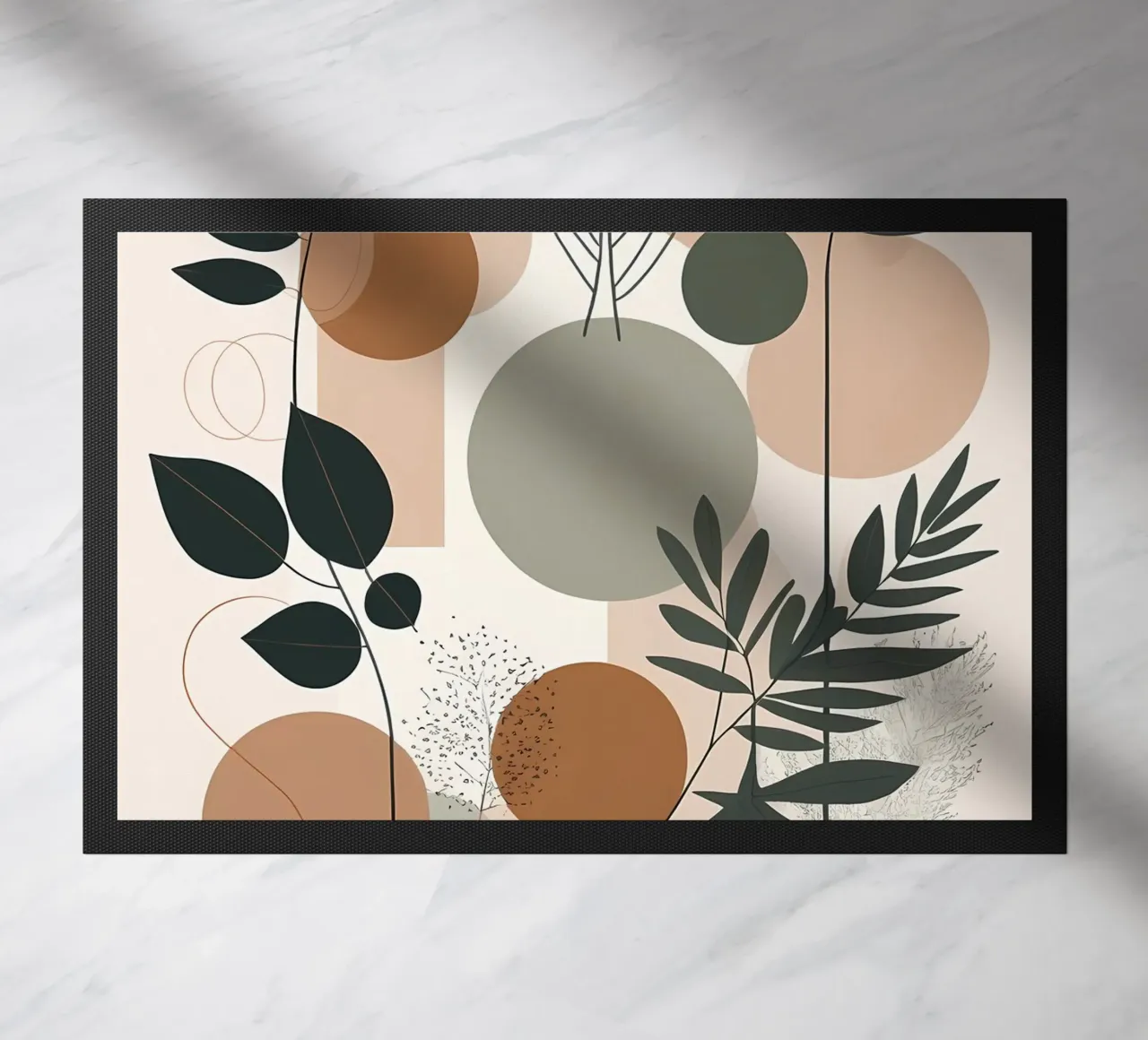 Abstrakte botanische Harmonie Fußmatte von Artistic-shop