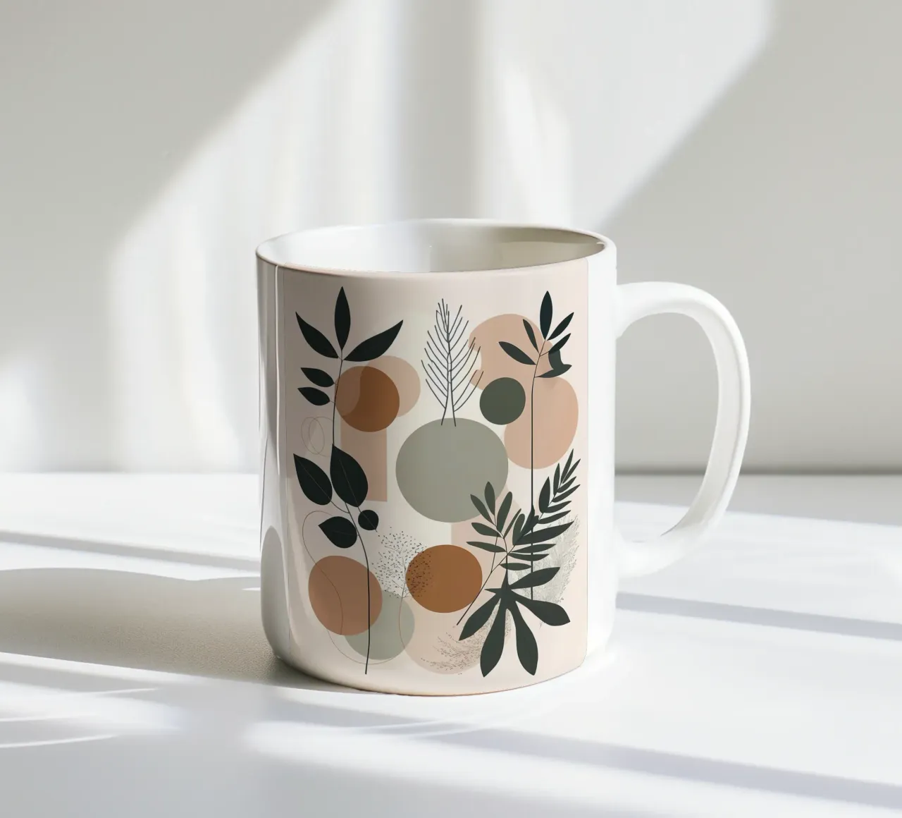 Abstracte botanische harmonie keramische mok van Artistic-shop