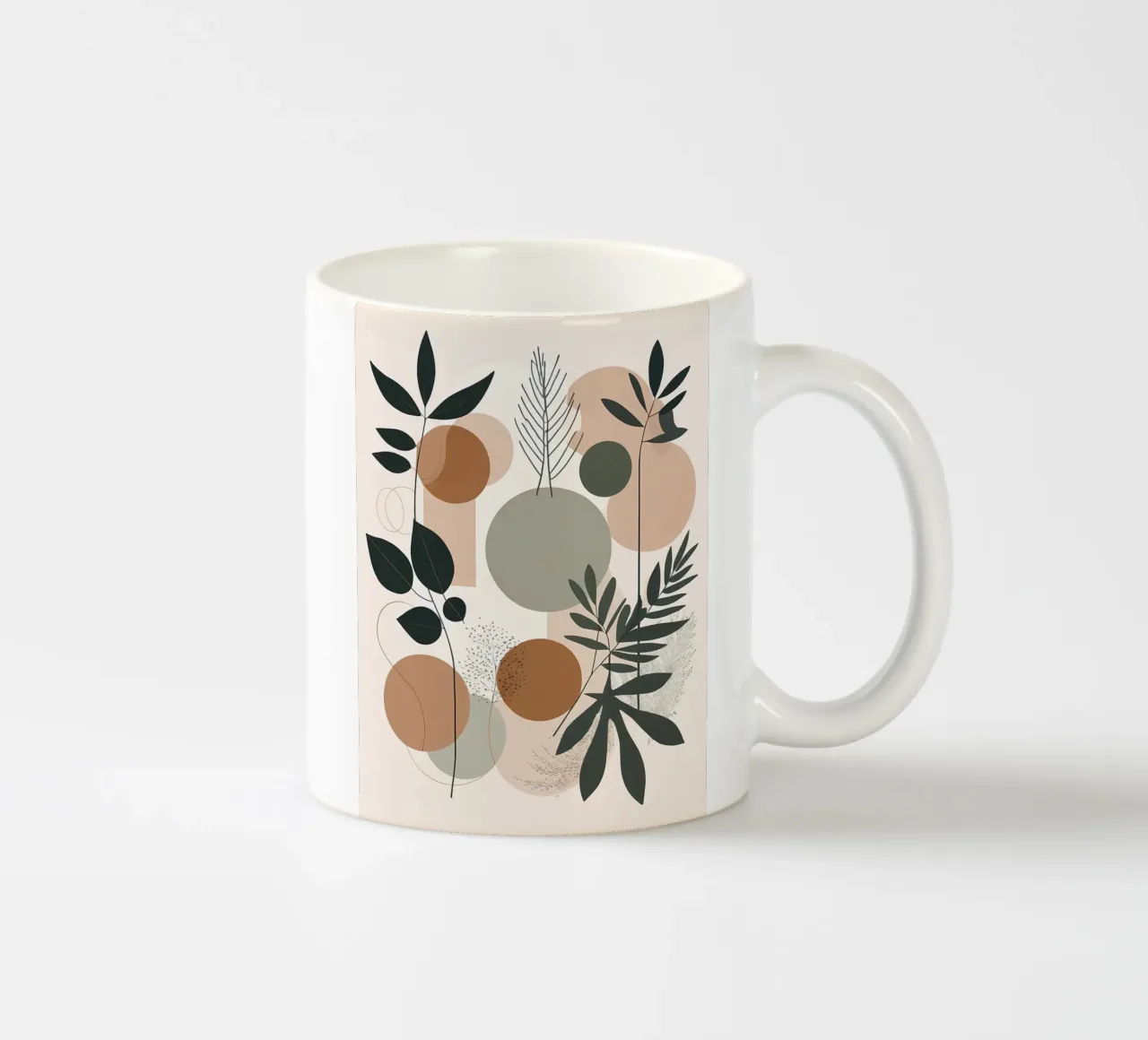Abstracte botanische harmonie keramische mok van Artistic-shop