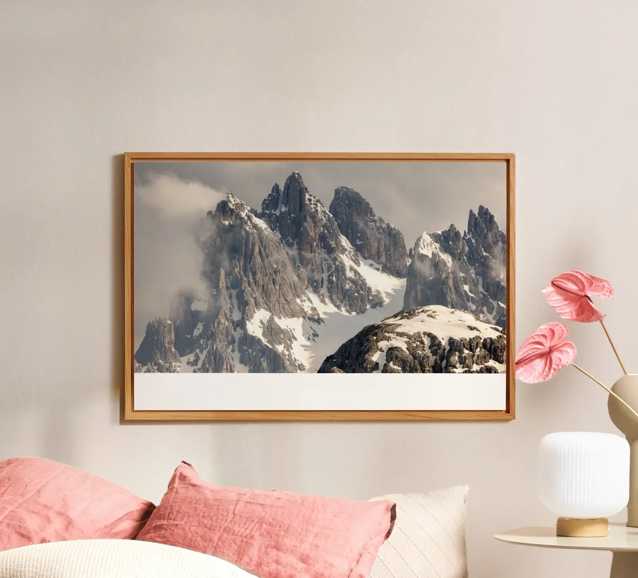 Alpi dolomitiche con la neve alluminio dibond da karijn_landscapes