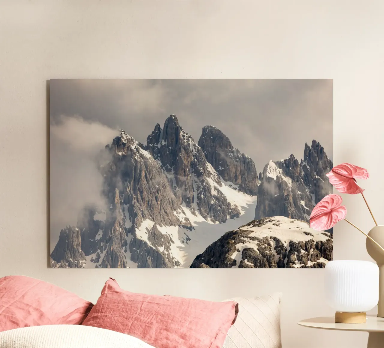 Alpi dolomitiche con la neve alluminio dibond da karijn_landscapes