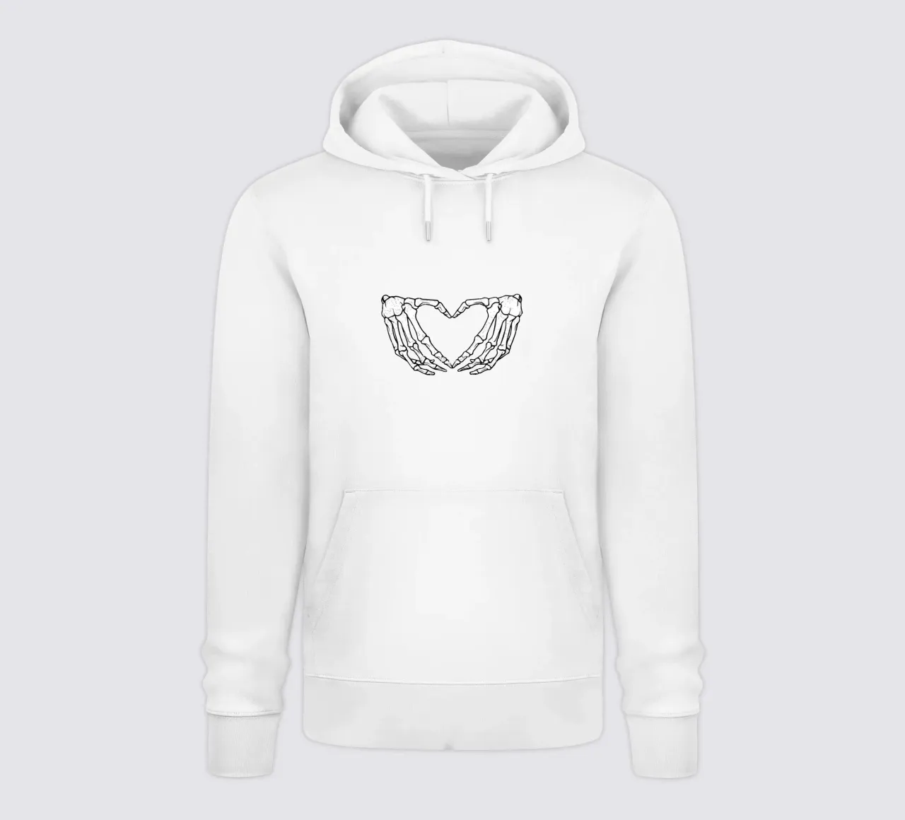 skeletal hands forms a heart felpa con cappuccio da edsonramosart