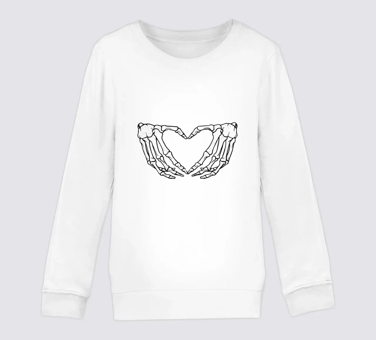 skeletal hands forms a heart sudadera para niño de edsonramosart