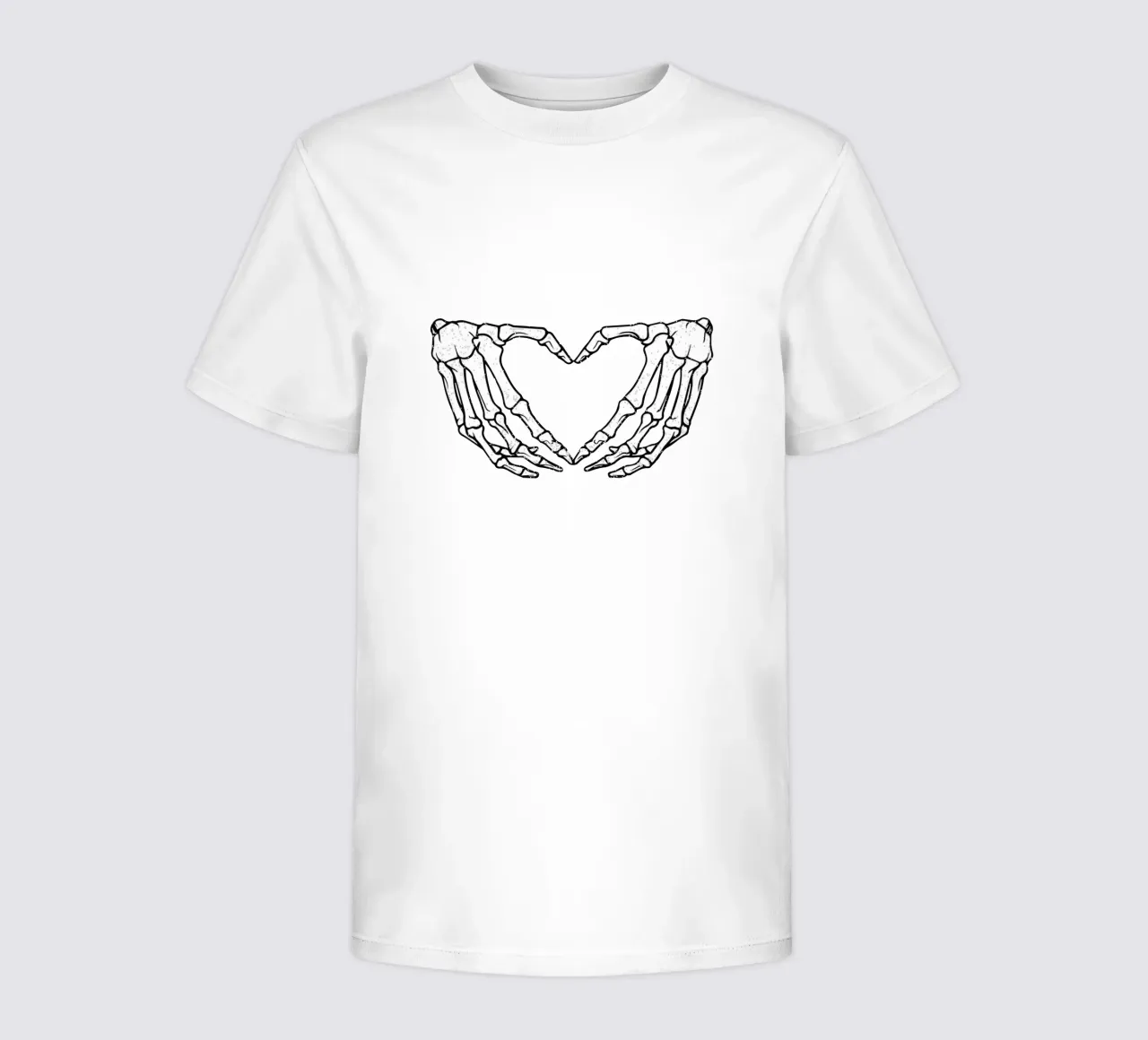 skeletal hands forms a heart t-shirt bambini da edsonramosart
