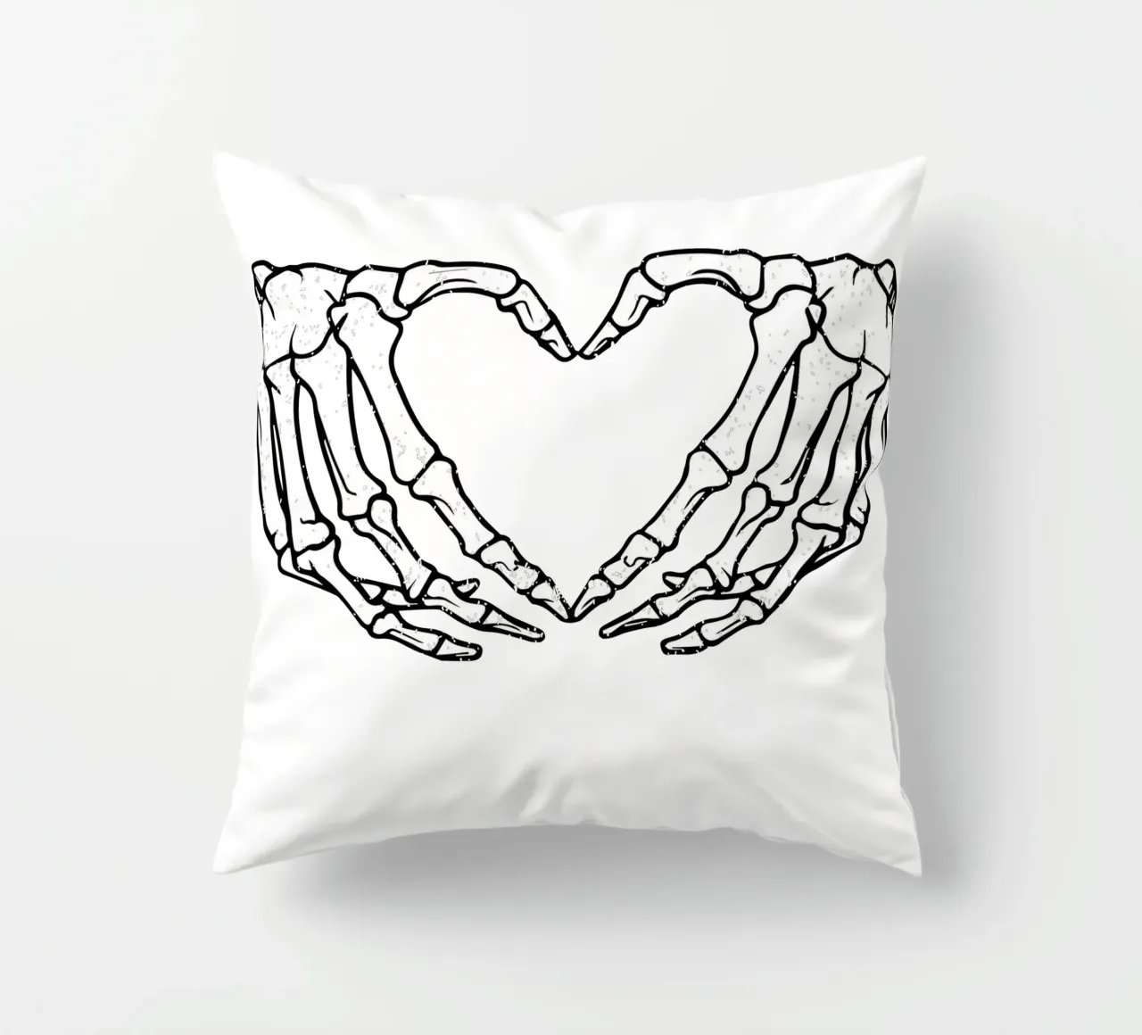 skeletal hands forms a heart Kissen von edsonramosart